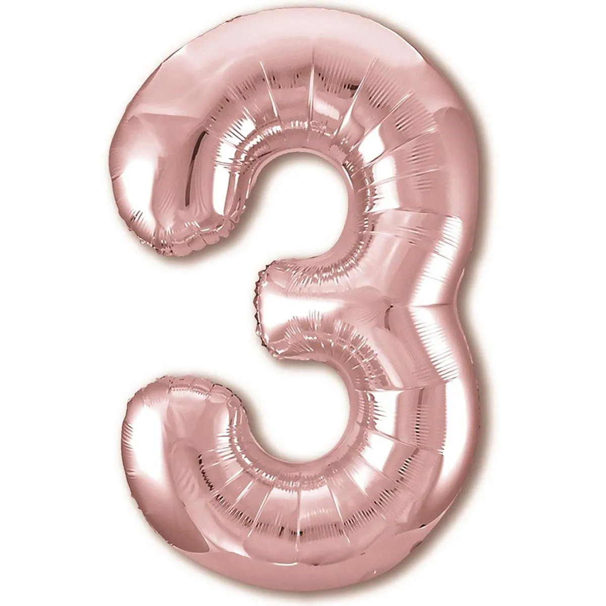 Jonami Palloncino Numero 3 Gigante Rosa Oro, 100 cm - immagine 1