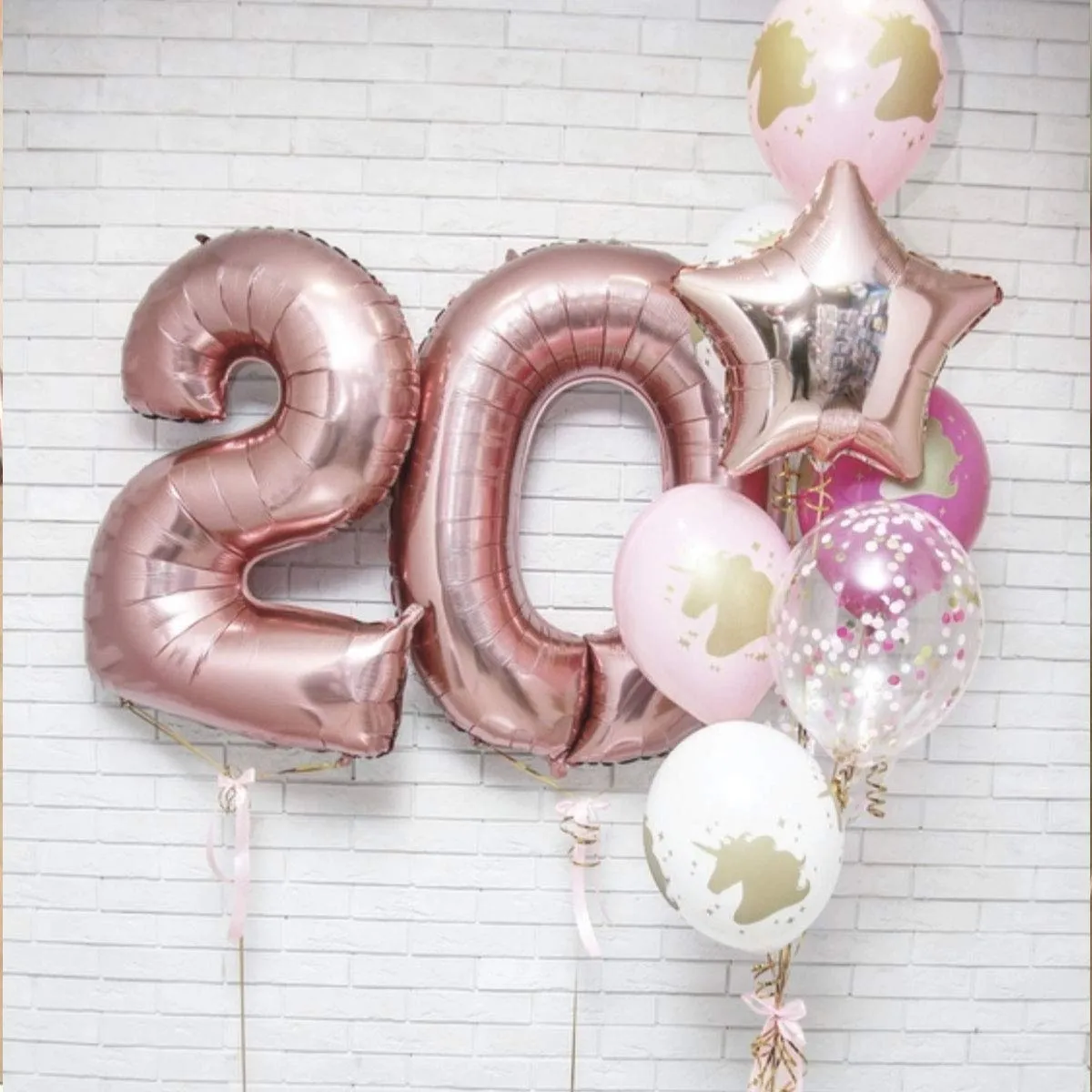 Jonami Palloncino Numero 3 Gigante Rosa Oro, 100 cm - immagine 4
