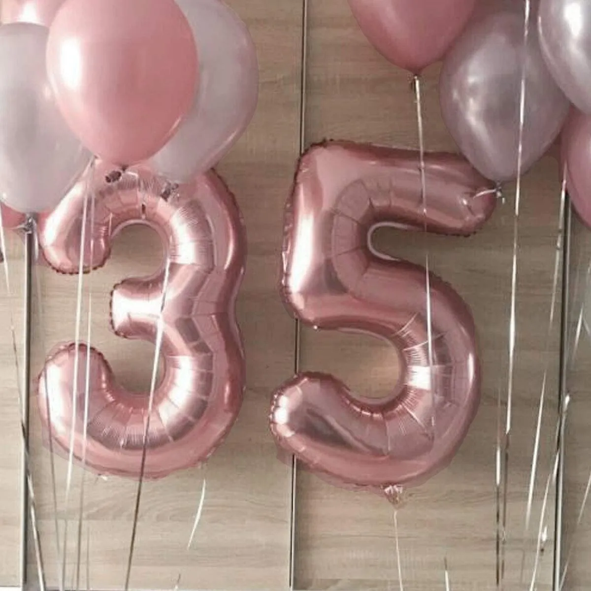Jonami Palloncino Numero 5 Gigante Rosa Oro, 100 cm - immagine 5