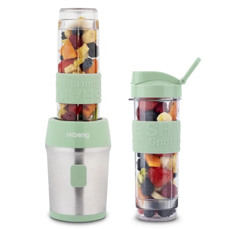H.Koenig SMOO18 Mini Smoothie Maker, 570mL, 300W, Verde Pastello - immagine 1