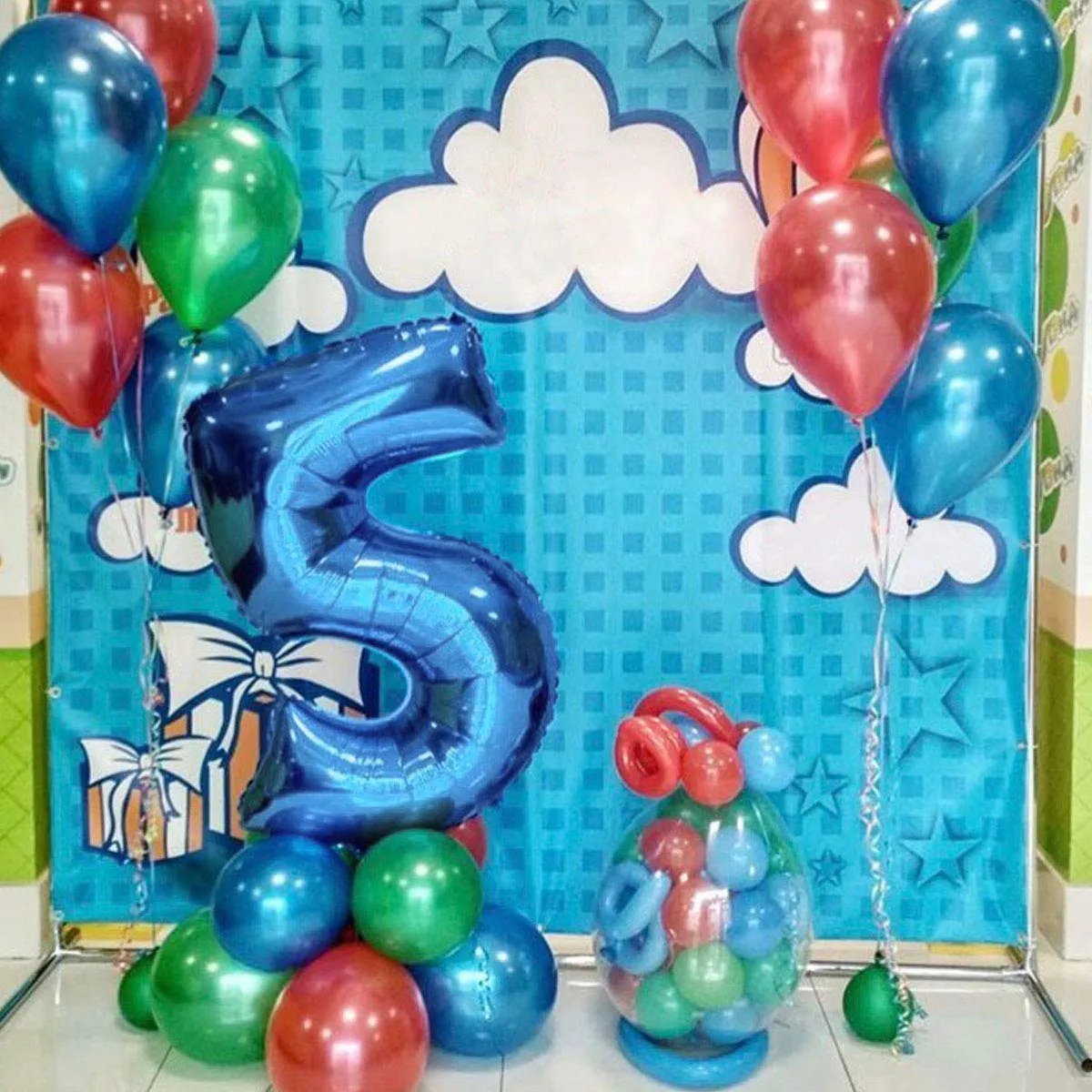 Jonami Palloncino Numero 8 Gigante Blu, 100 cm - immagine 6