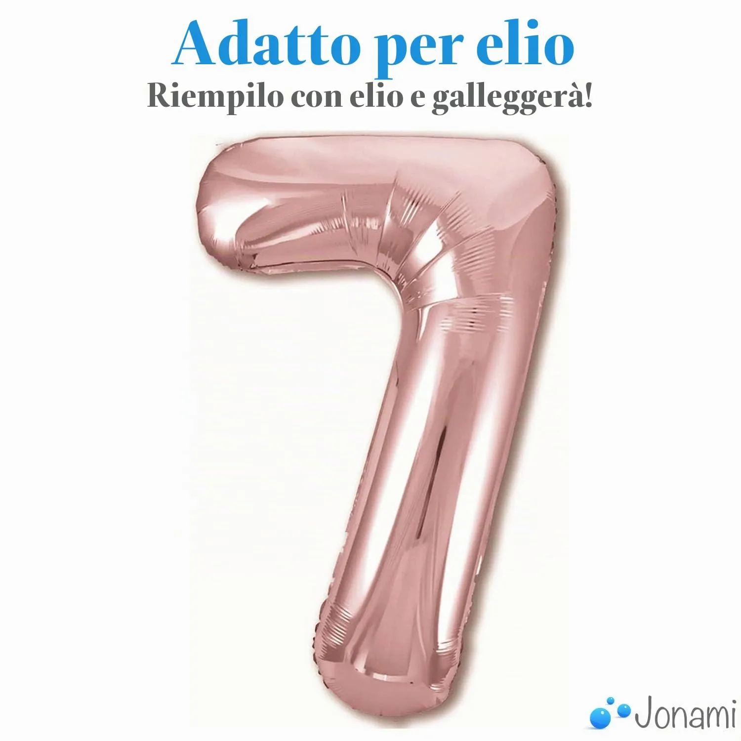 Jonami Palloncino Numero 7 Gigante Rosa Oro, 100 cm - immagine 3