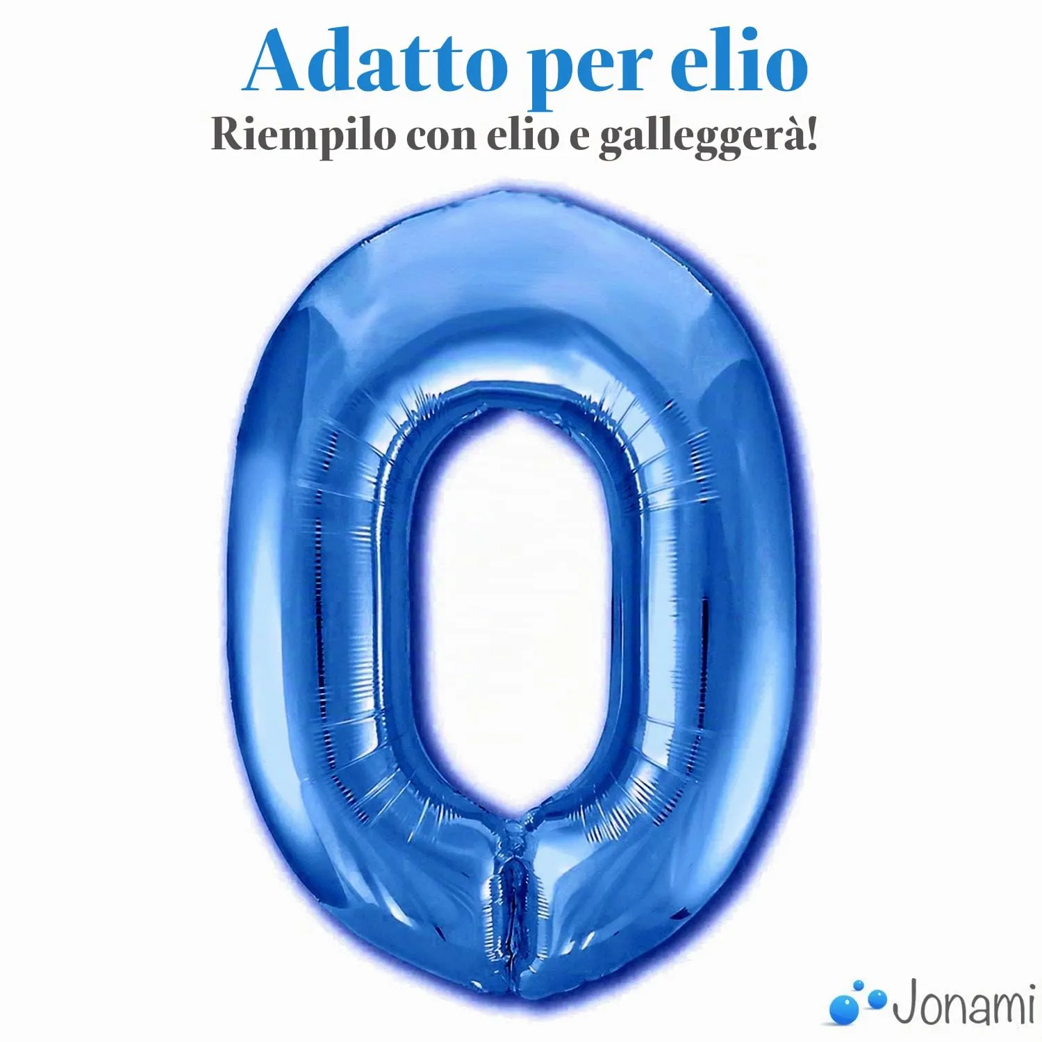 Jonami Palloncino Numero 0 Blu 100 cm - immagine 3