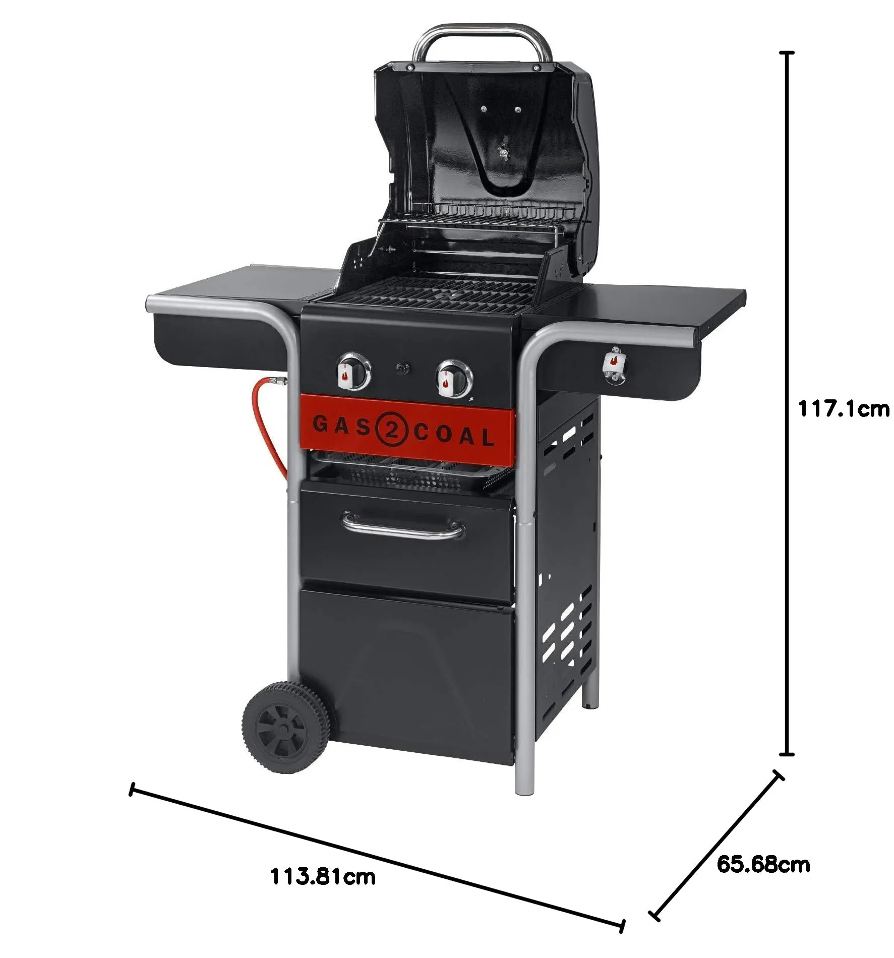 Char-Broil Gas2Coal 2.0 210 Barbecue Ibrido Gas e Carbone, 2 Bruciatori - immagine 14