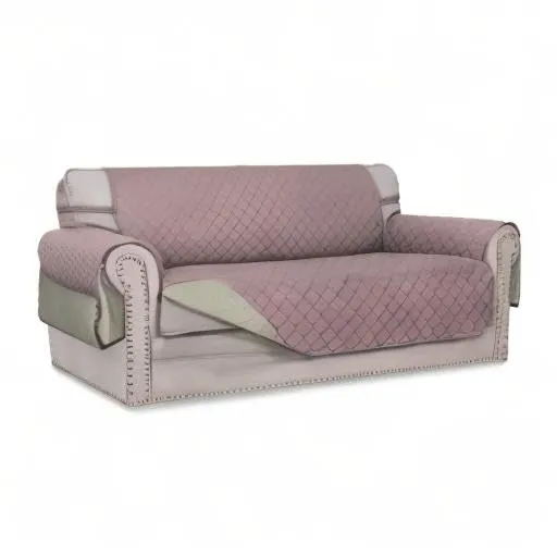 Easy-Going Copridivano Reversibile con 2 Cuscini, Rosa/Beige - immagine 7