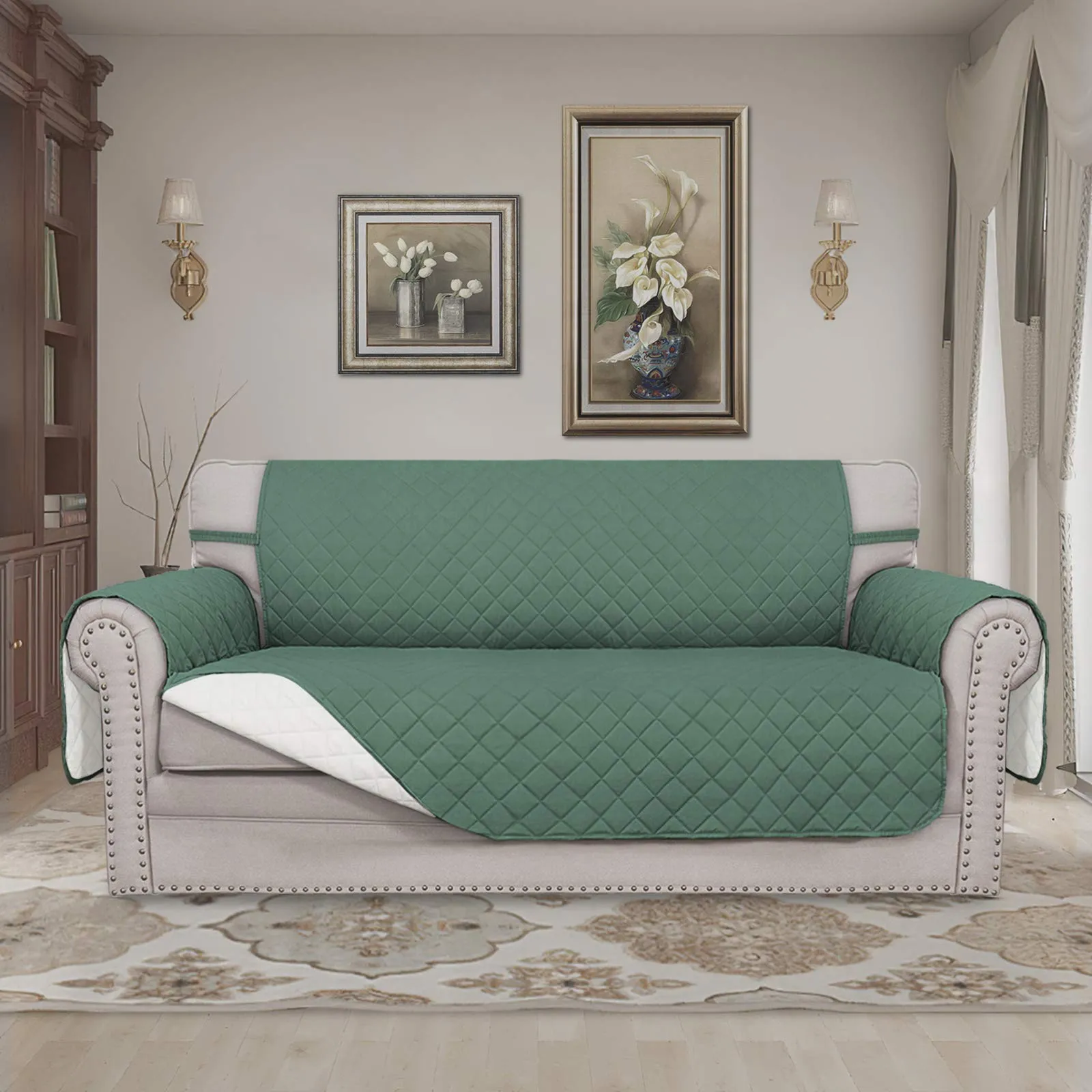 Easy-Going Fodera Reversibile per Divano a 2 Posti Extra Large, Ciano - immagine 2