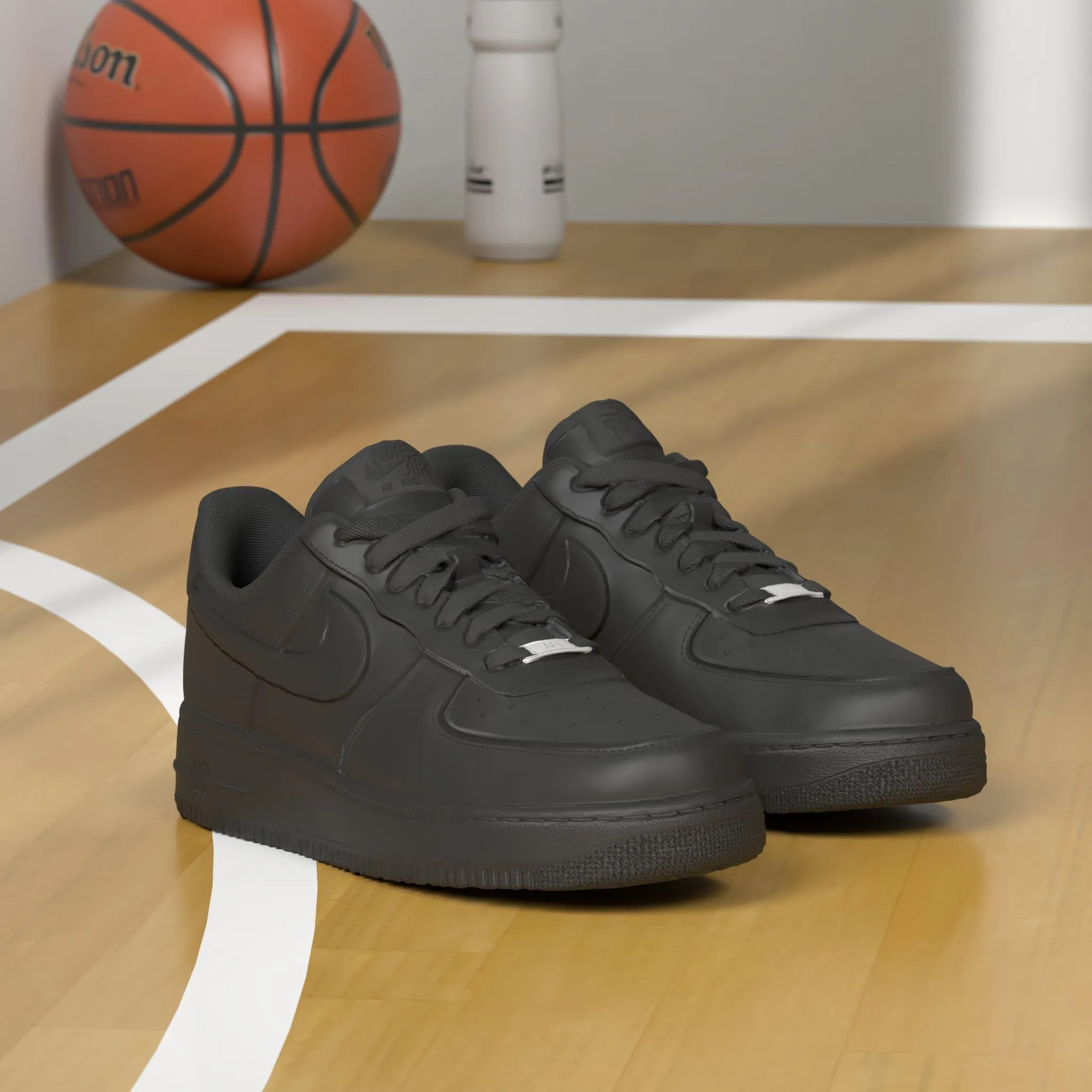 Nike Wmns Air Force 1 '07 Scarpe da Basket Donna Full Black 44 EU - immagine 2