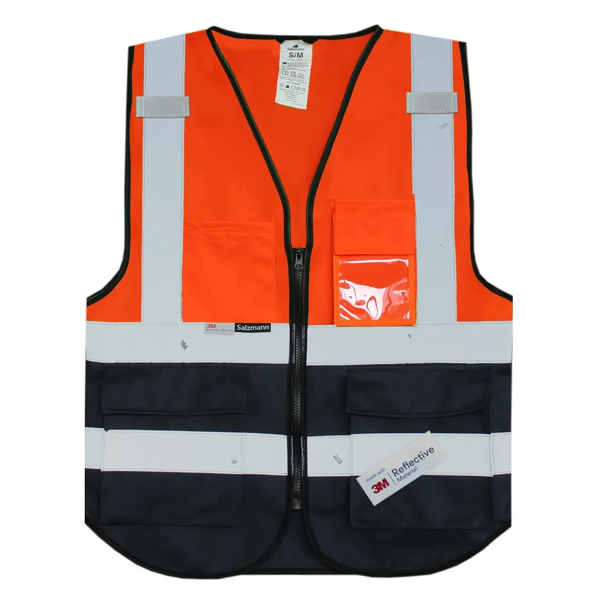 Salzmann Gilet ad Alta Visibilità Riflettente - Arancione/Blu Navy - S-M - immagine 1