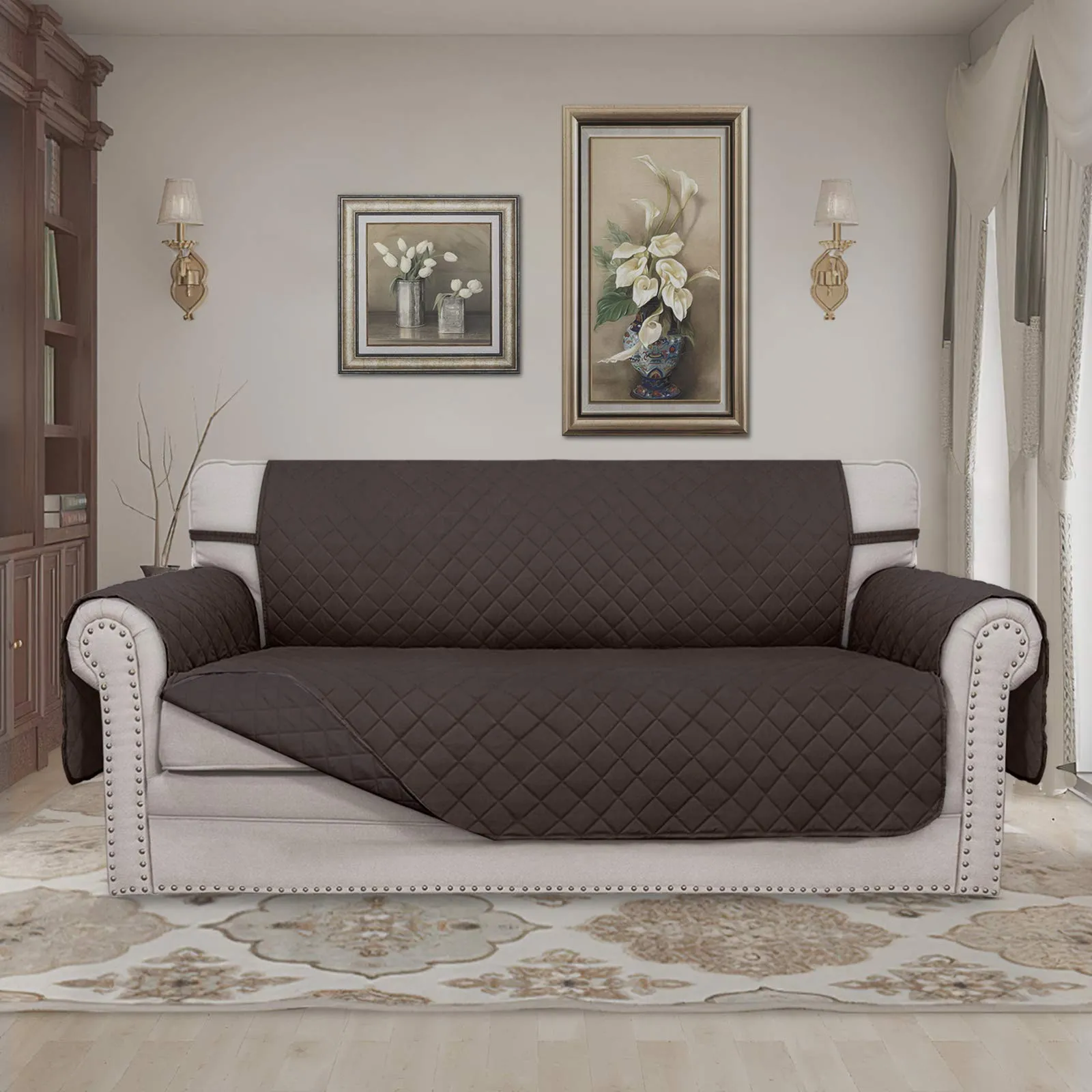 Easy-Going Copridivano Reversibile con 2 Cuscini, Oversized Loveseat, Cioccolato/Cioccolato - immagine 2