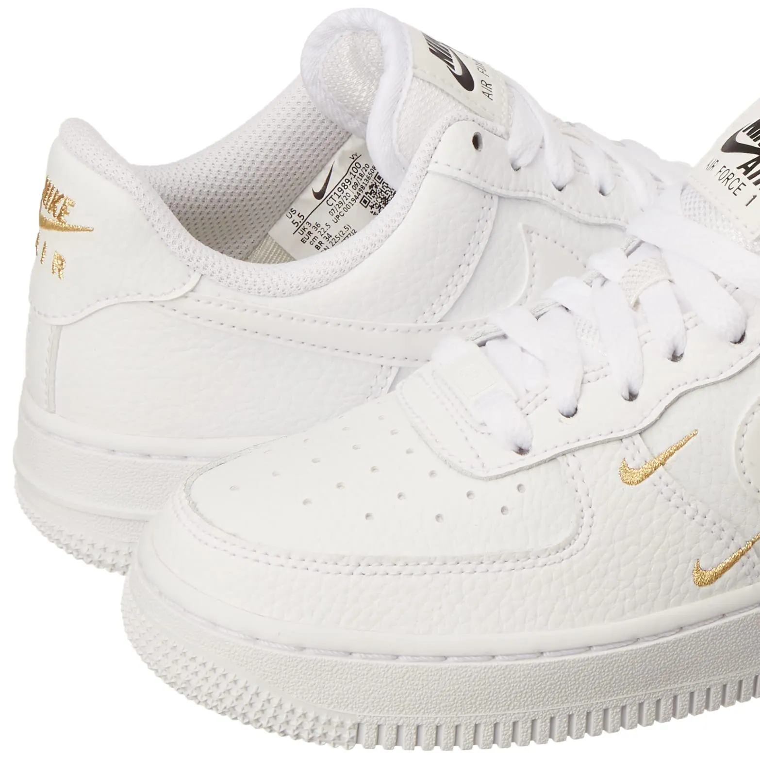 Nike Women's Air Force 1 '07 - White Metallic Gold Black - 40.5 EU - immagine 3