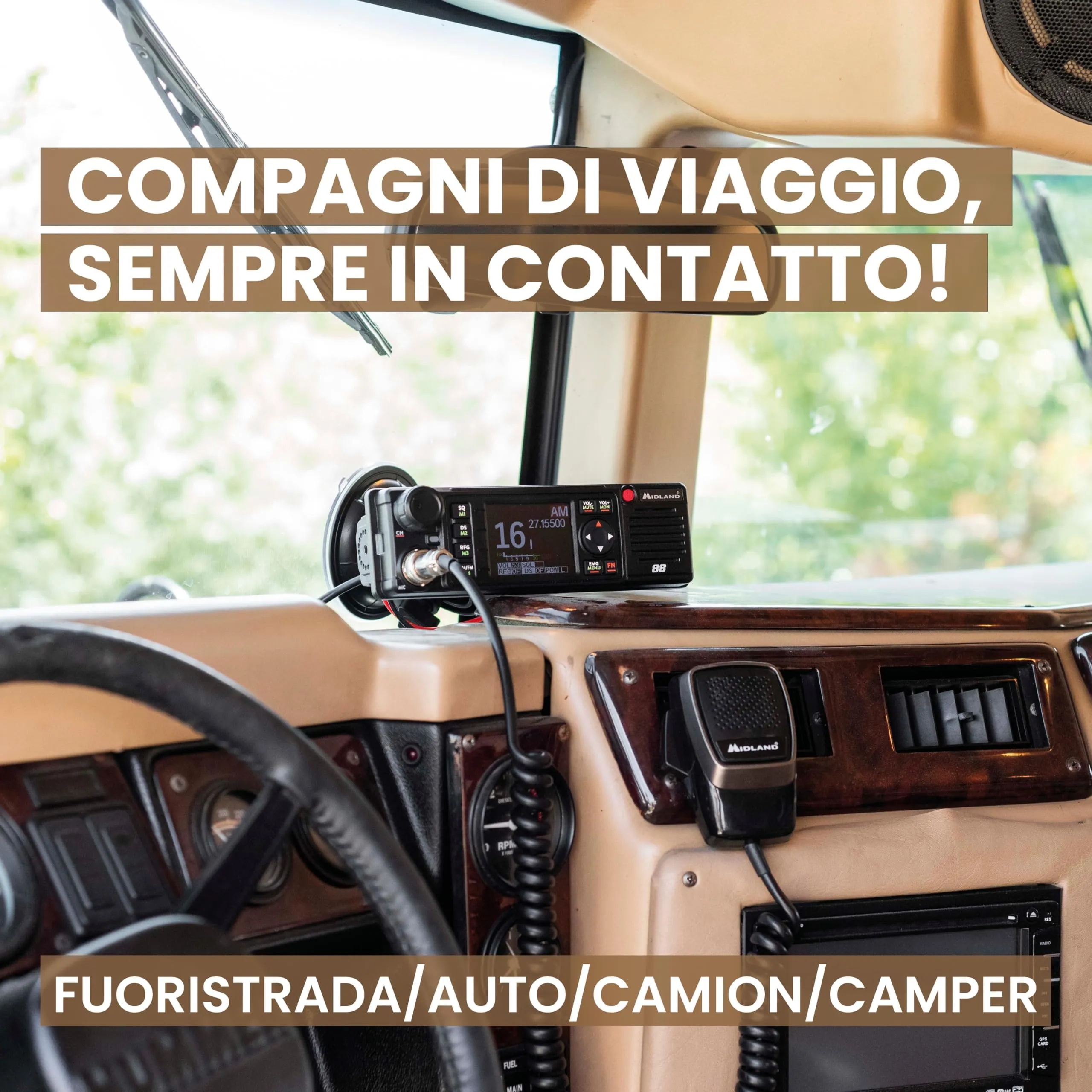 Midland M88 CB Radio Veicolare per Scomparti DIN, Display TFT, Noise Blanker/HIC, Alimentazione Universale 12/24V - immagine 7