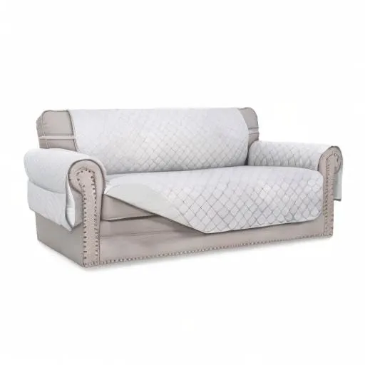 Easy-Going Copridivano Reversibile con 2 Cuscini, Bianco/Bianco, 54'' - immagine 7