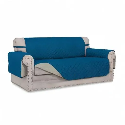 Easy-Going Copridivano Reversibile con 2 Cuscini per Animali Domestici, Oversized Loveseat, Blu Pavone/Beige - immagine 7