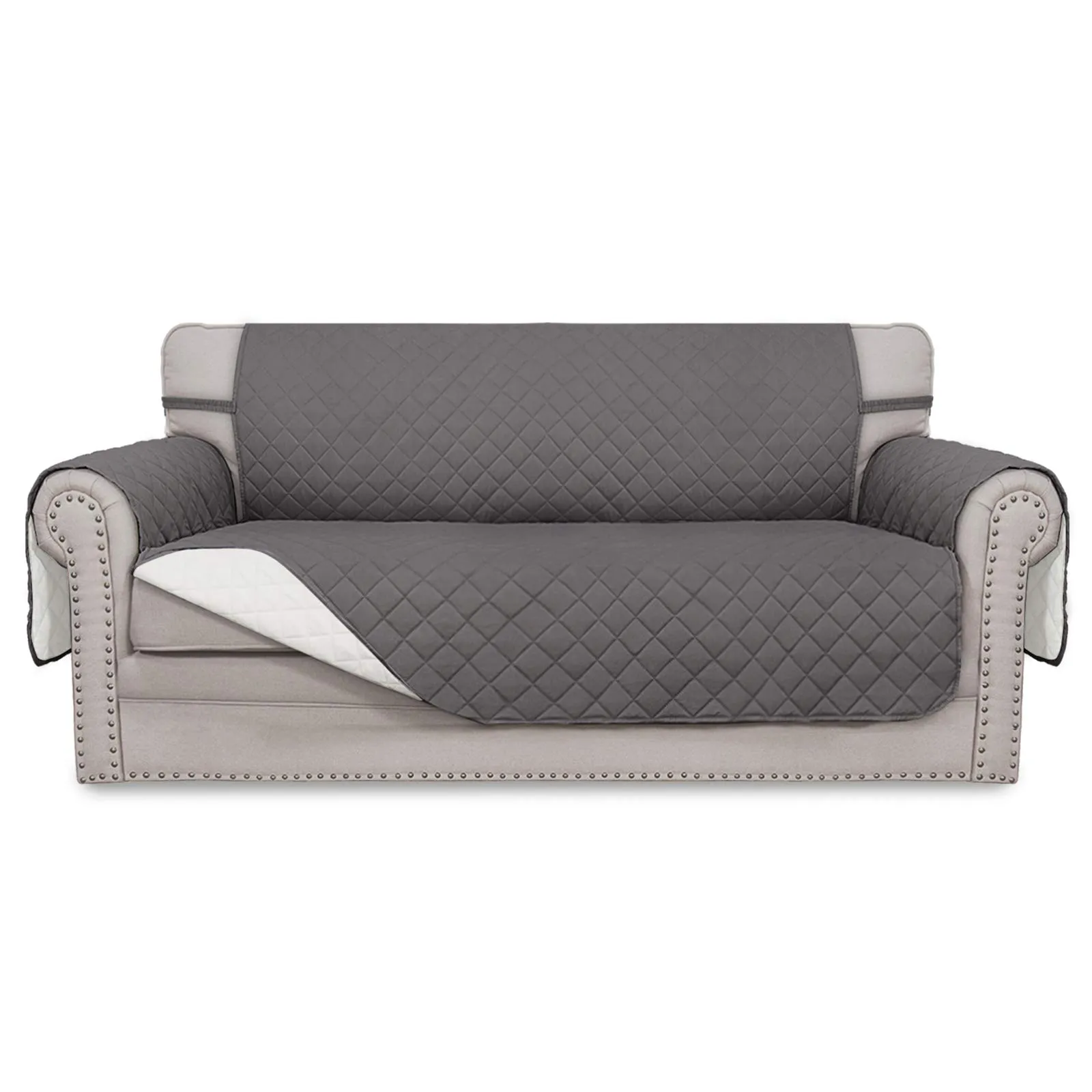 Easy-Going Copridivano Reversibile per Divano a 2 Posti Extra Large, Grigio/Avorio - immagine 1