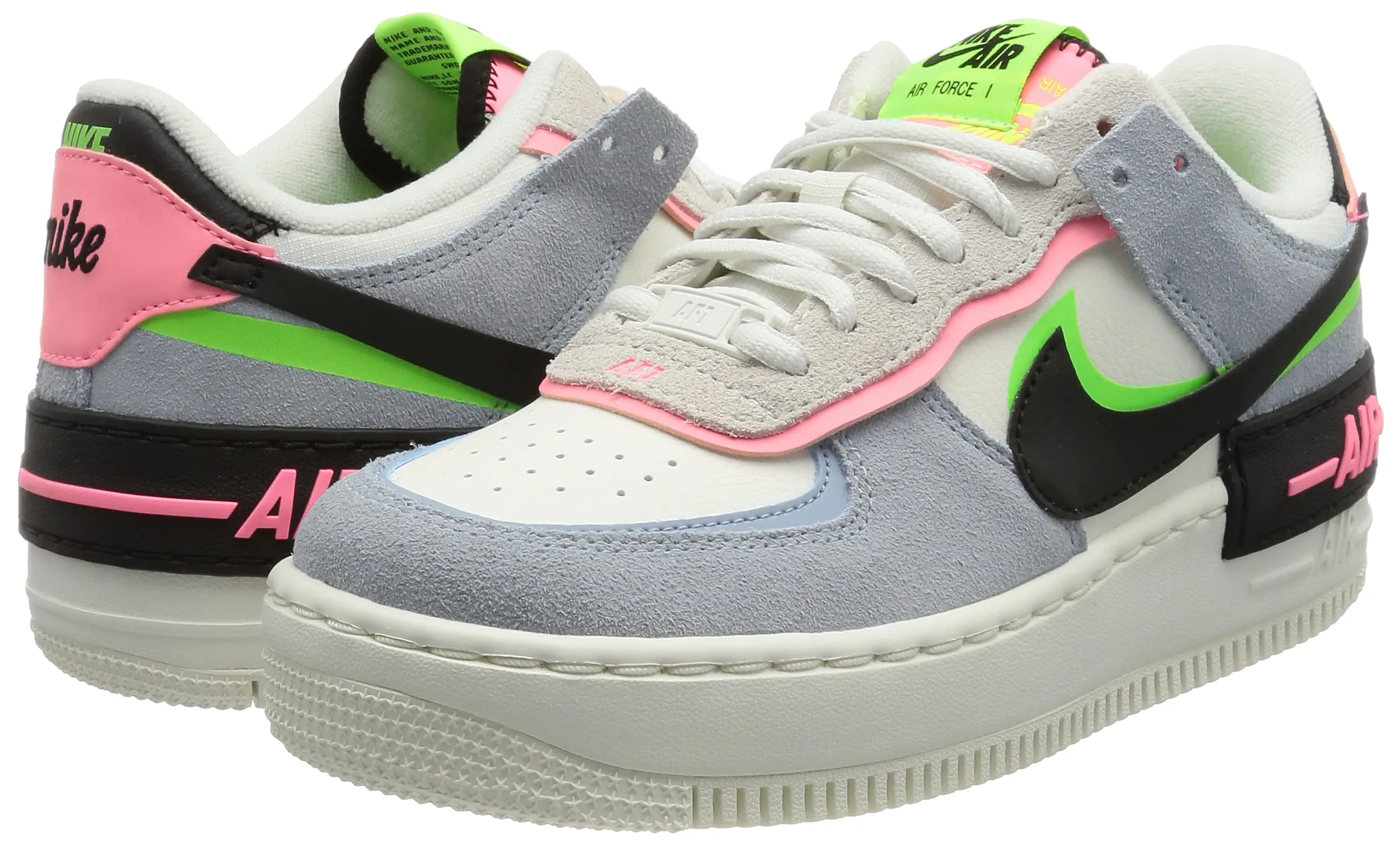 Nike W Air Force 1 Sage Low LX CU8591-101 Sail Black Sunset Pulse Lt Armory Blue Electric Green Sail - immagine 7