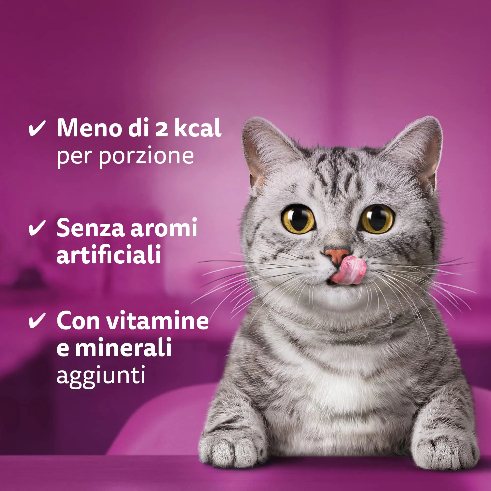 Whiskas Temptations Snack per Gatto con Pollo e Formaggio, 60 g, 8 Vaschette - immagine 6