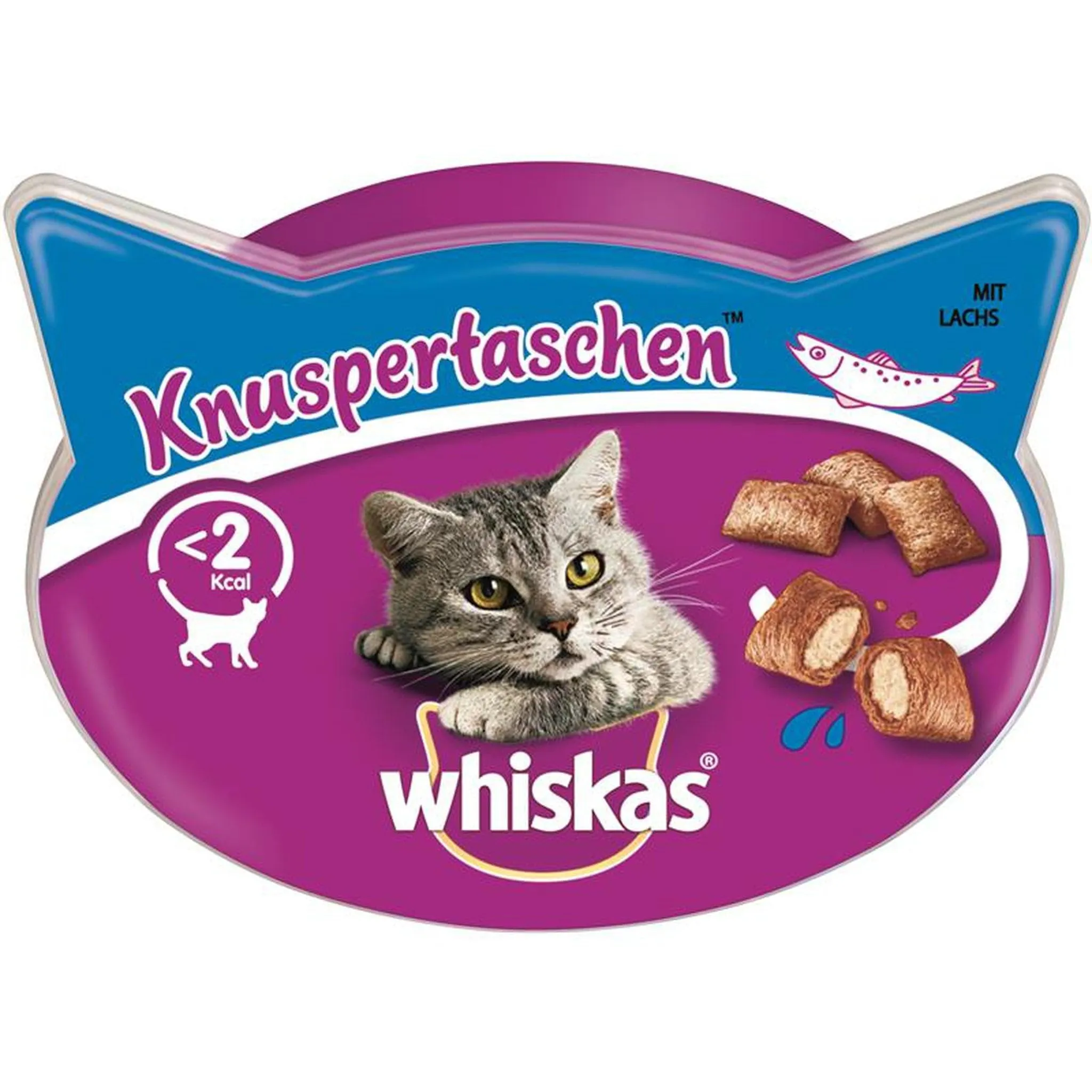 Whiskas Temptations Snack per Gatto al Salmone, 8 x 60 g - immagine 1