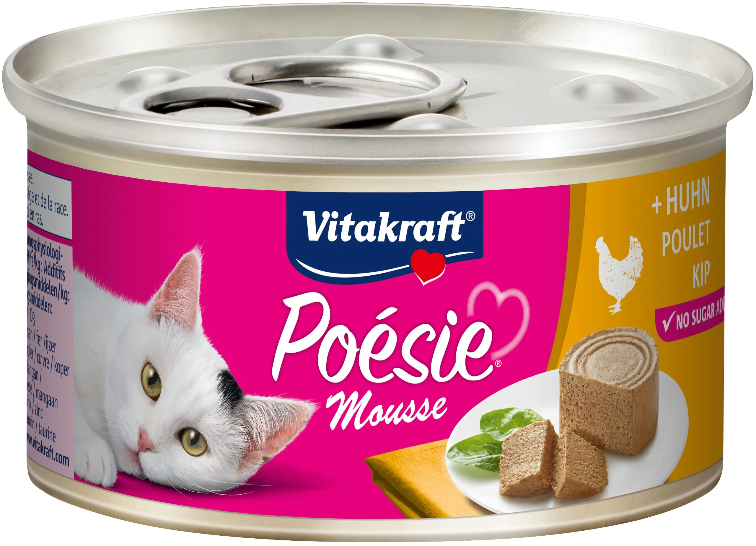 Vitakraft Poésie Mousse Alimento Umido per Gatti al Pollo senza Zuccheri e Cereali (12x85g) - immagine 2