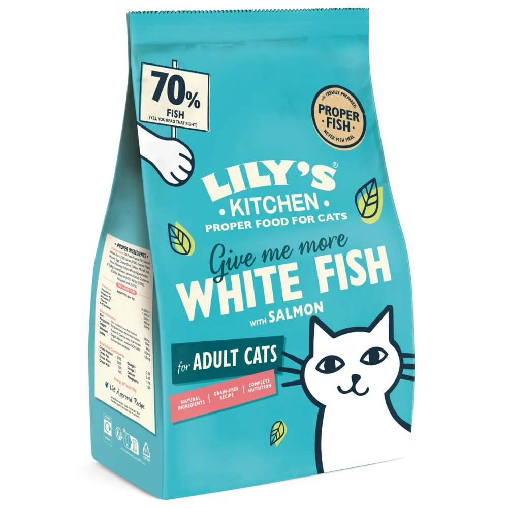 Lily's Kitchen Cibo Secco per Gatti Adulti Senza Cereali con Pesce Bianco e Salmone 2kg - immagine 1