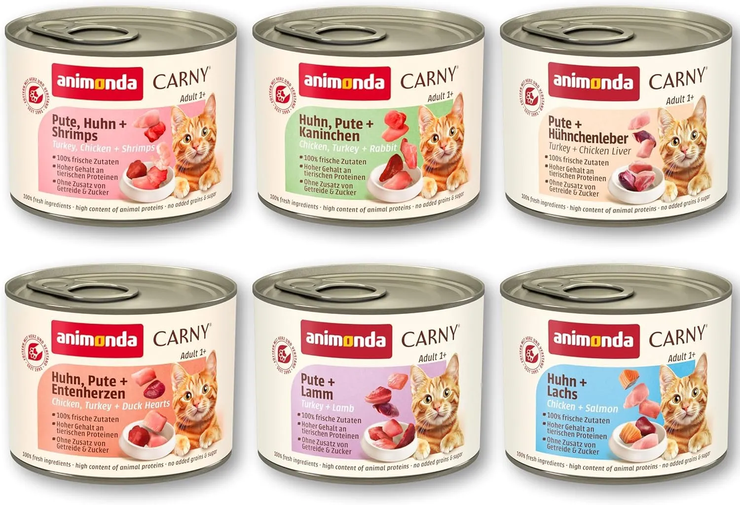 Animonda Carny Cibo Umido per Gatti Mix Pollame, Senza Cereali e Zucchero, 6 x 200 g - immagine 1