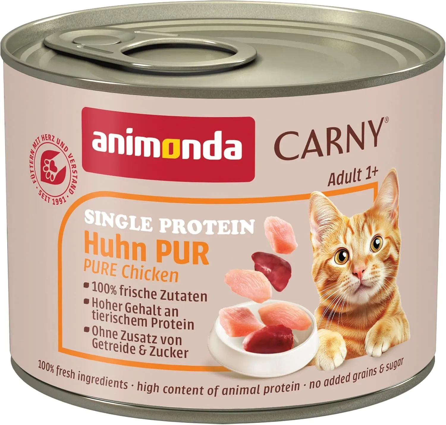 Animonda Carny Adult Cibo Umido per Gatti Proteina Singola Pollo Puro 6 x 200 g - immagine 1