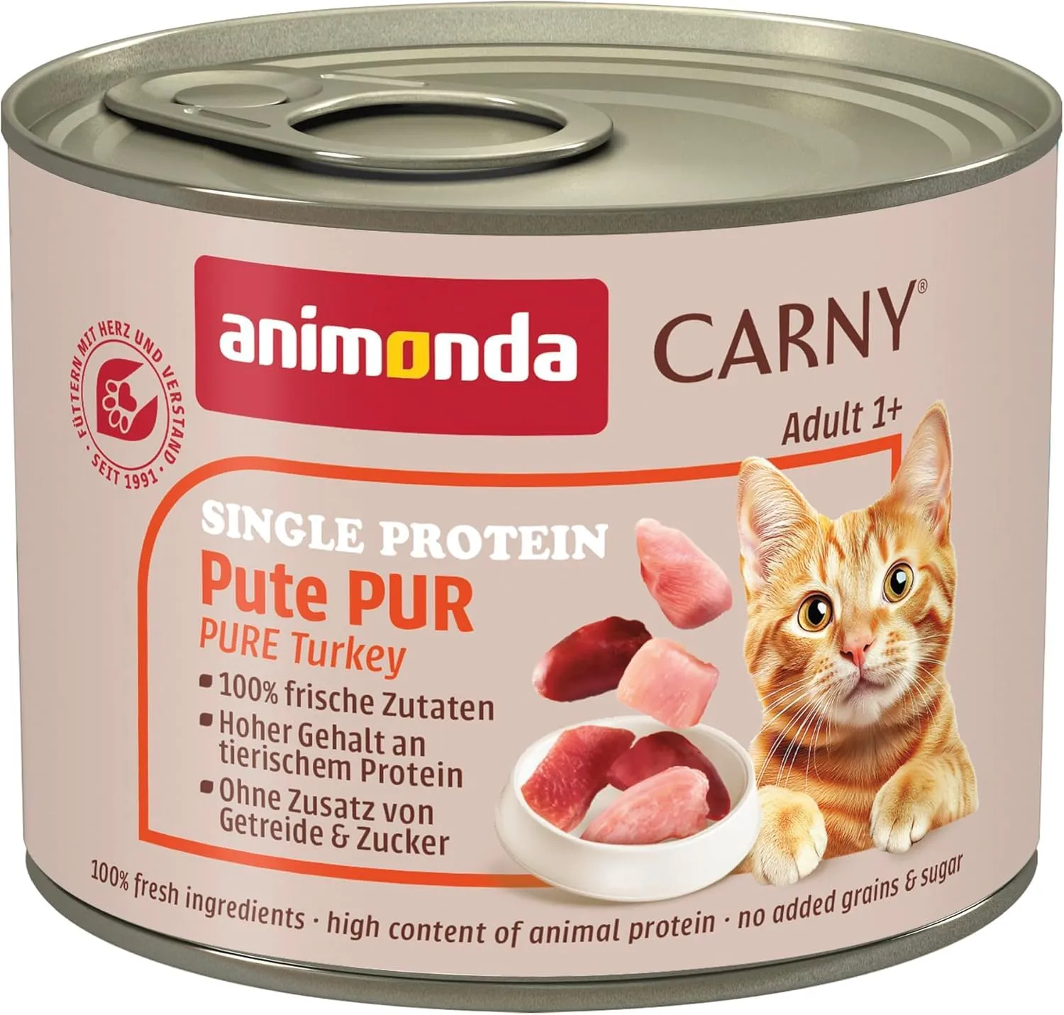 Animonda Carny Adult Cibo Umido per Gatti Proteina Singola Pura 6 x 200 g - immagine 1