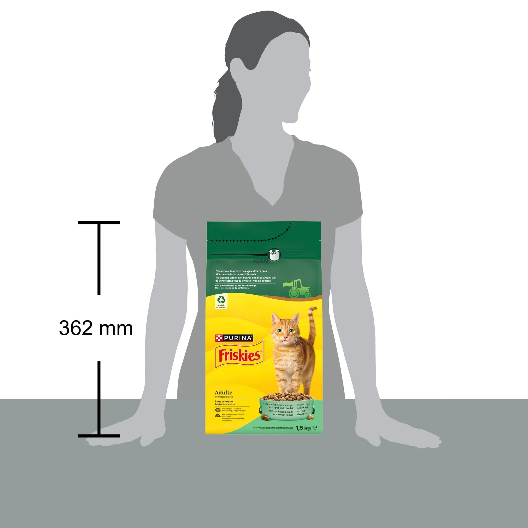 Friskies Coniglio, Pollo e Verdure, Crocchette per gatti adulti, 1,5 kg - immagine 5
