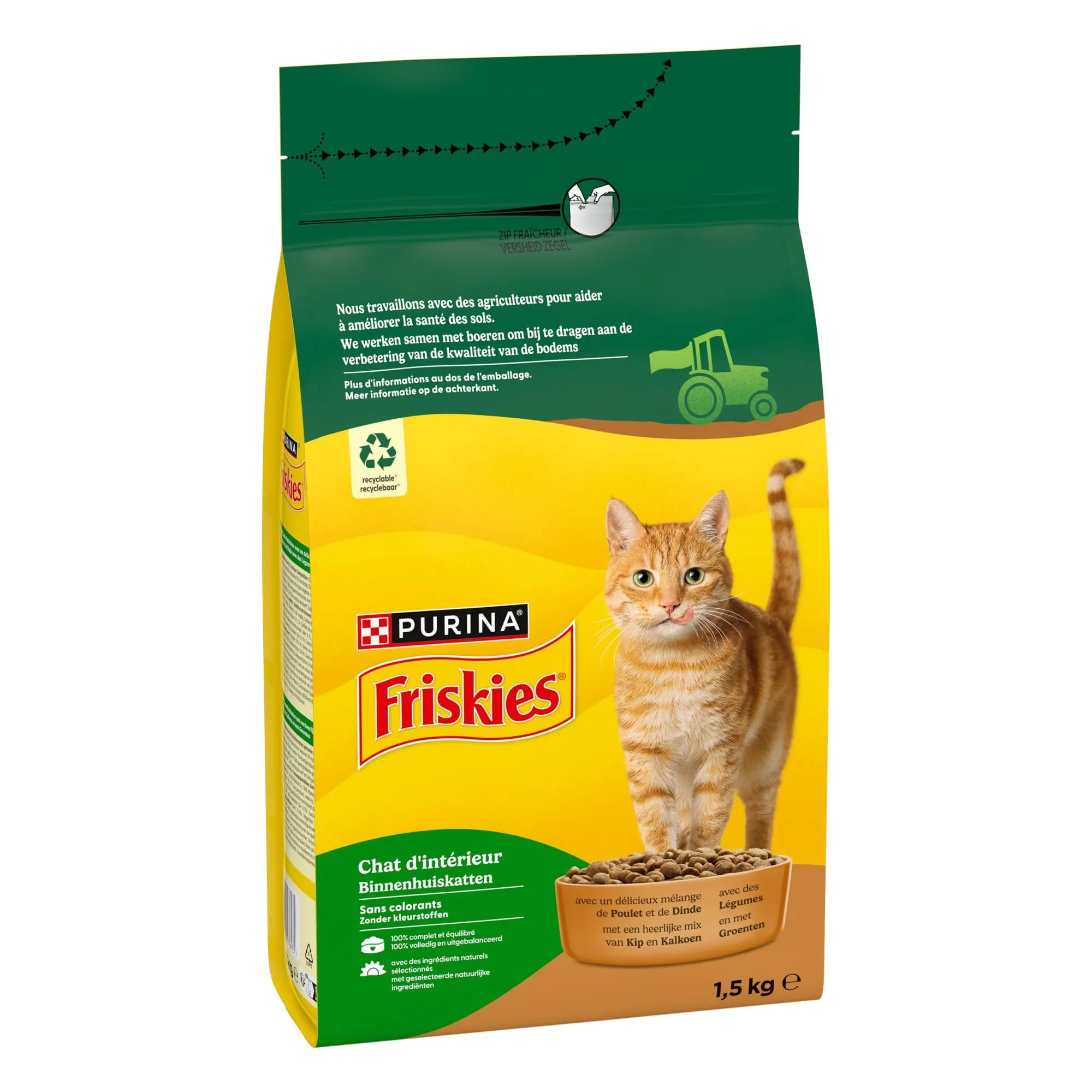 Friskies Gatto Indoor Crocchette Complete per Gatti Adulti al Pollo e Verdure, 1,5 kg - immagine 3