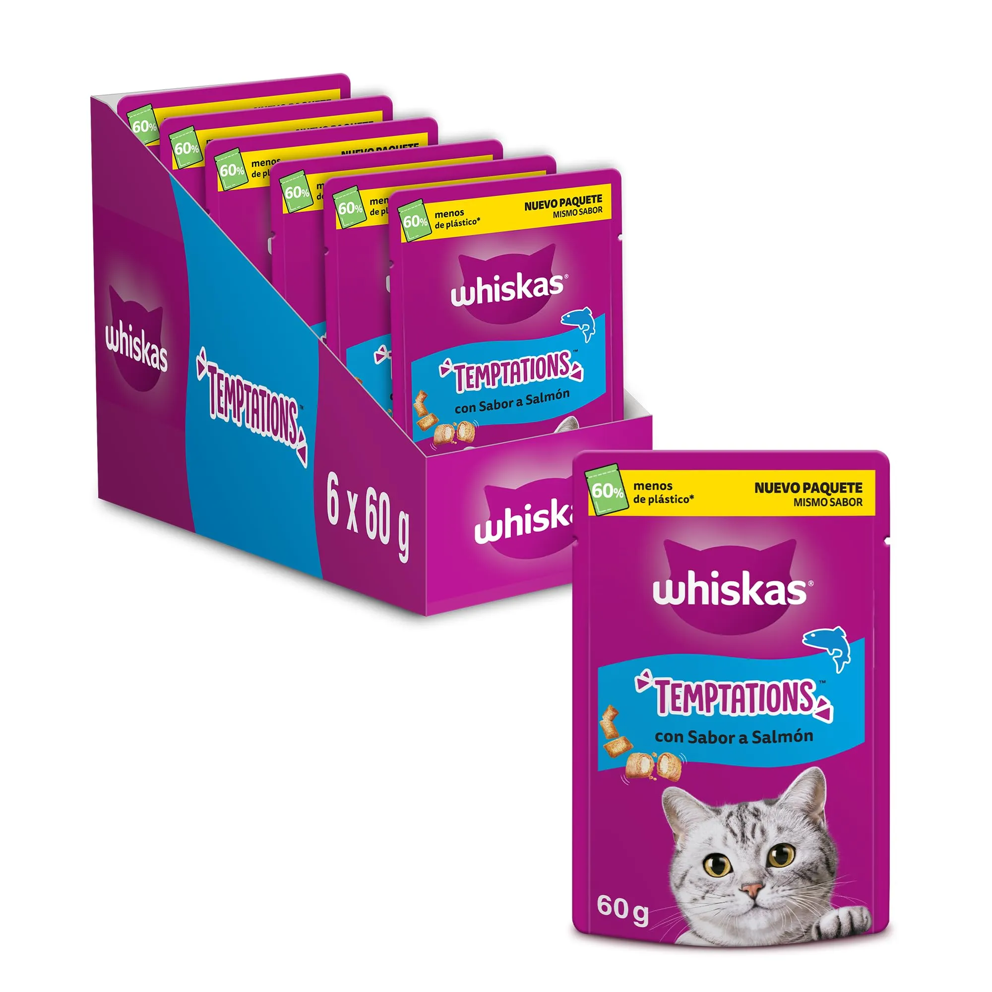 Whiskas Temptations con Salmone 6x60g - immagine 1