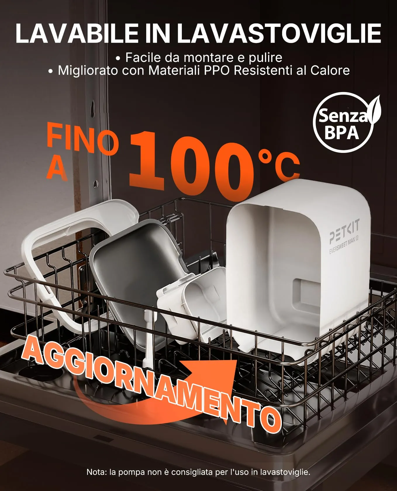 PETKIT Eversweet Max 2 Fontana per Gatti Senza Fili, 3L, con Sensore e Controllo App, Batteria 5000 mAh - immagine 2