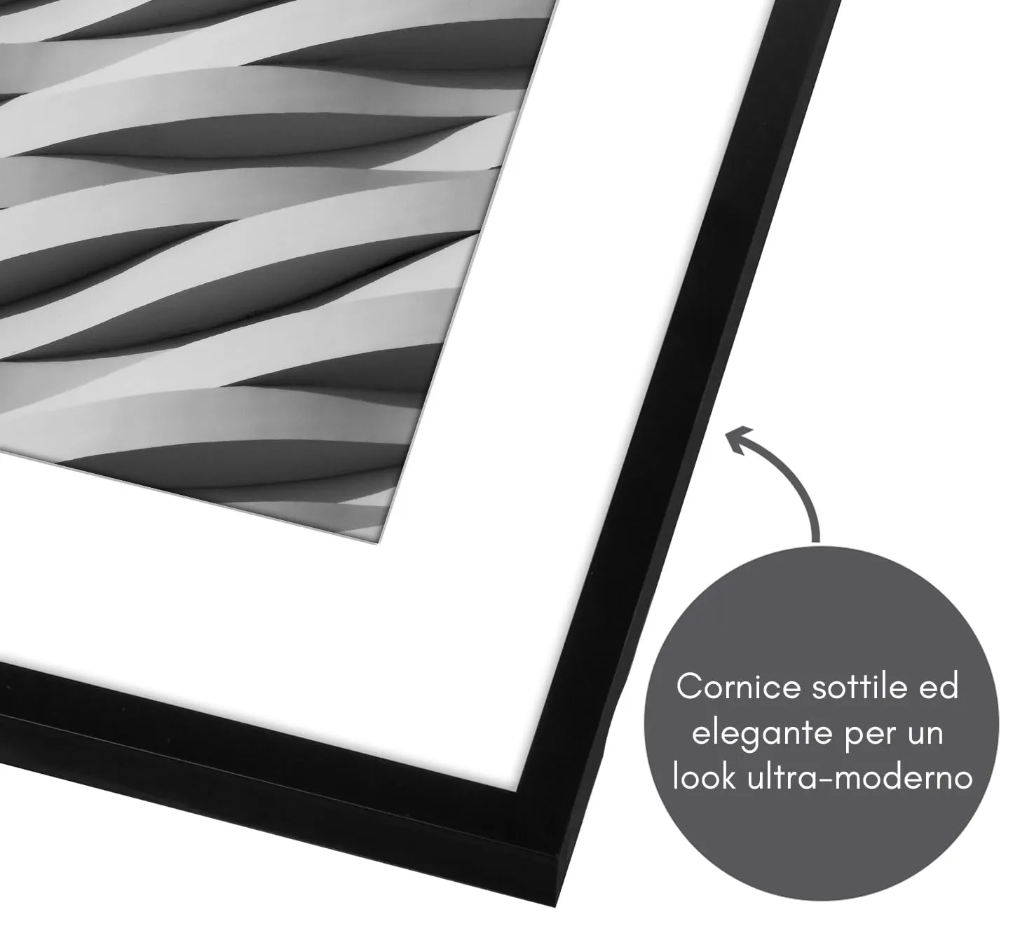 Americanflat Cornice 20x25 cm Nera con Passepartout per Foto 13x18 cm o Senza Passepartout 20x25 cm in PVC e Vetro - immagine 8