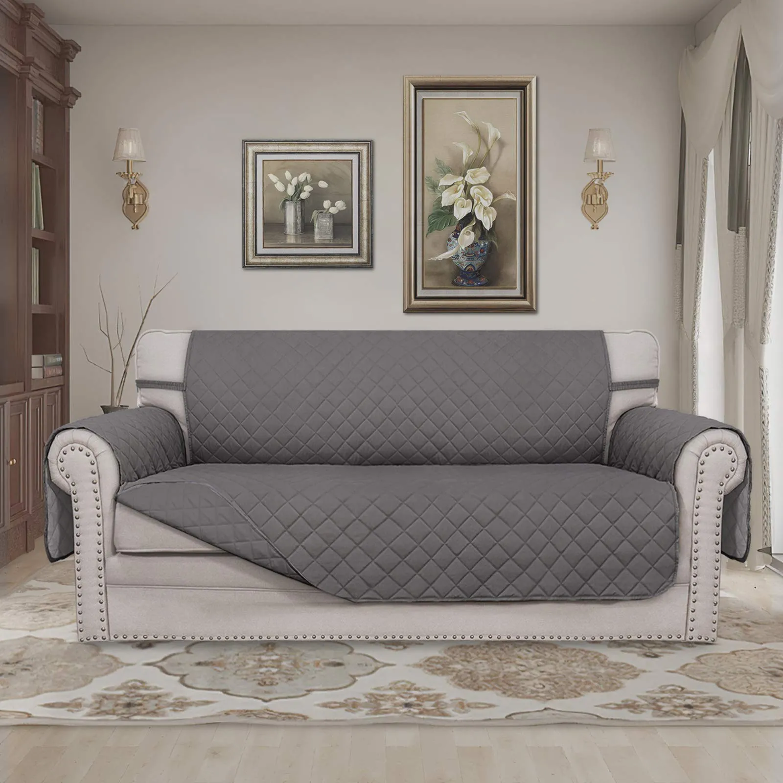 Easy-Going Copridivano Reversibile per Divanetto Oversize, Grigio/Grigio - immagine 2