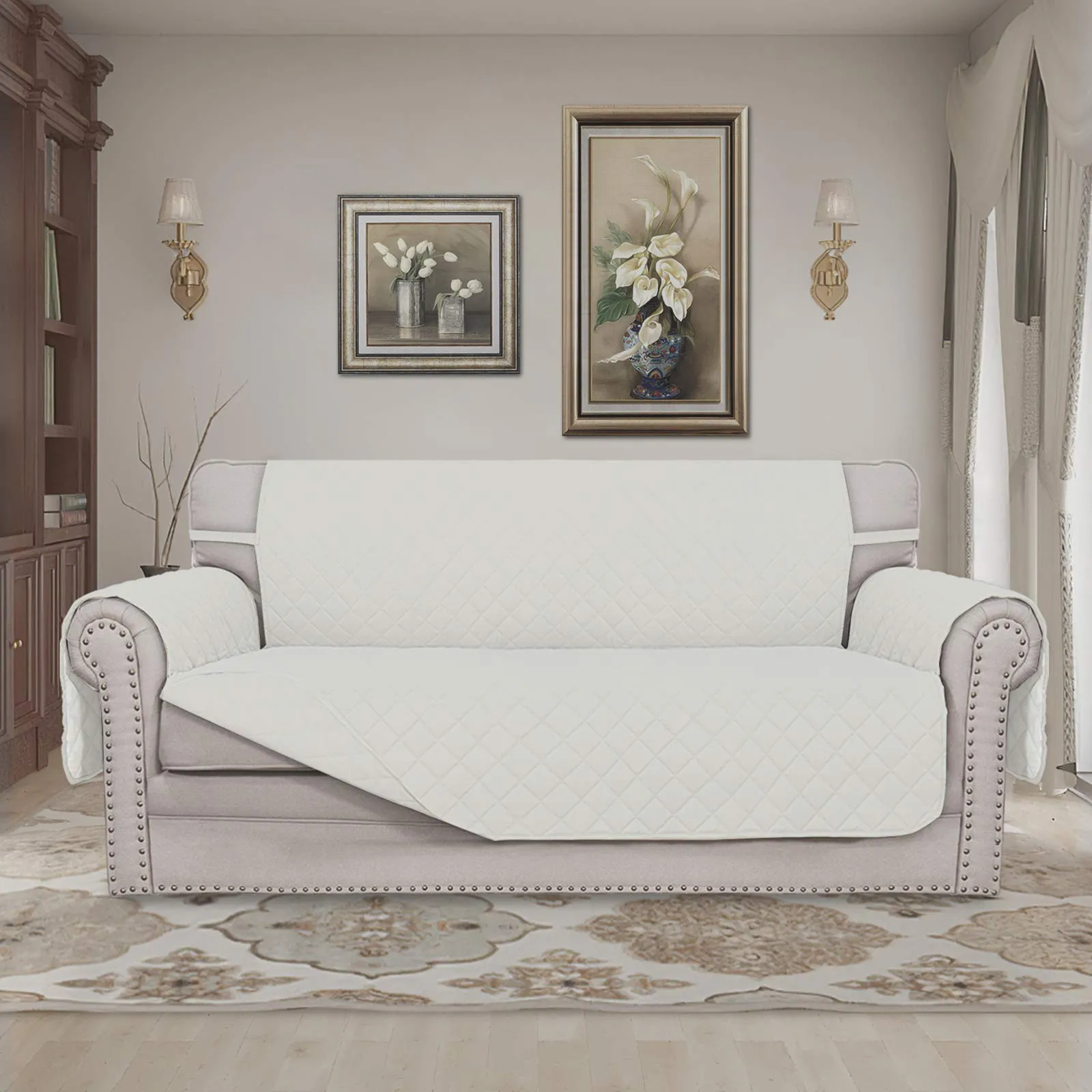 Easy-Going Copridivano Reversibile con 2 Cuscini, Oversized Loveseat, Avorio/Avorio - immagine 2