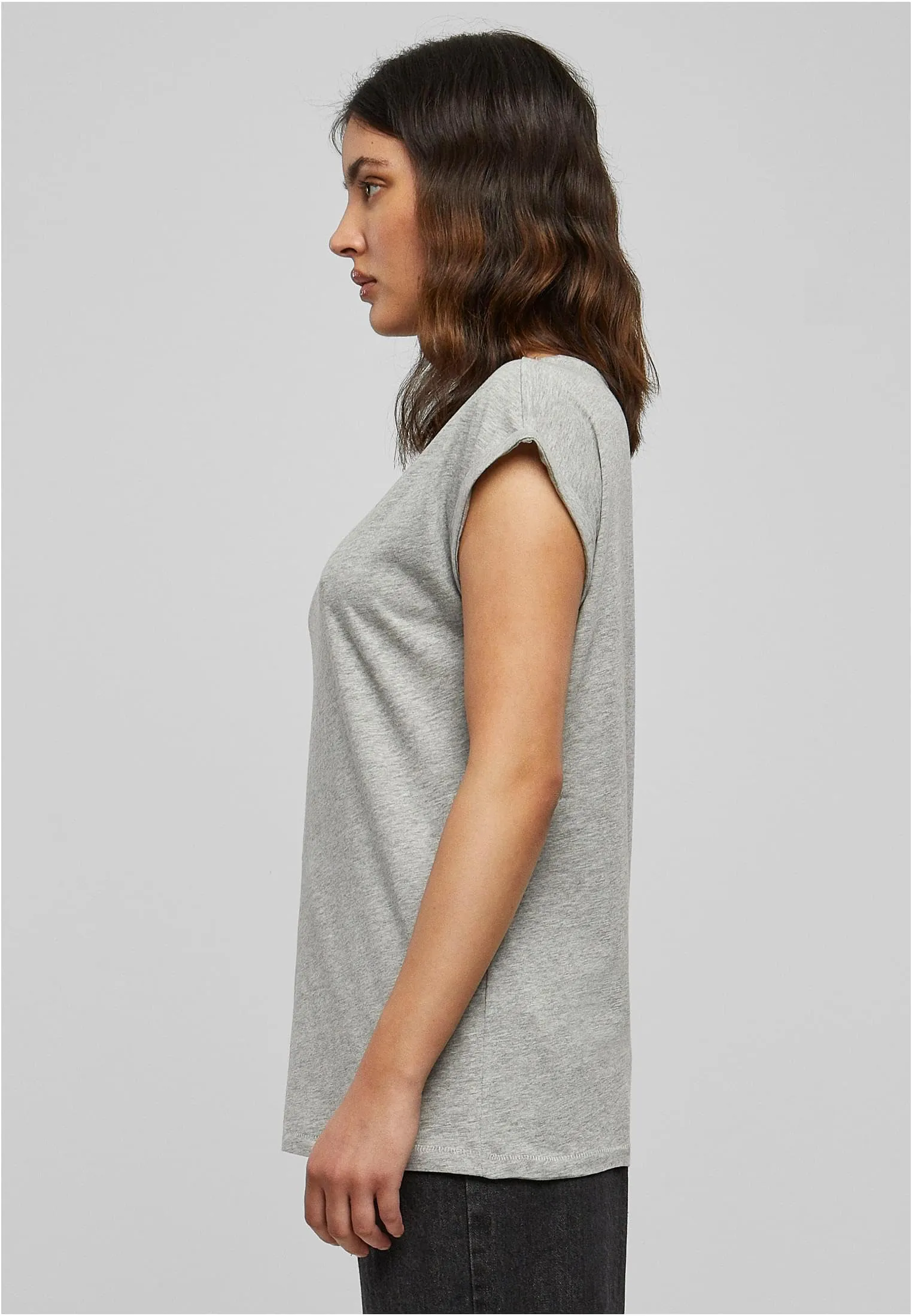 Urban Classics Extended Shoulder T-shirt Donna, Grigio, S - immagine 8
