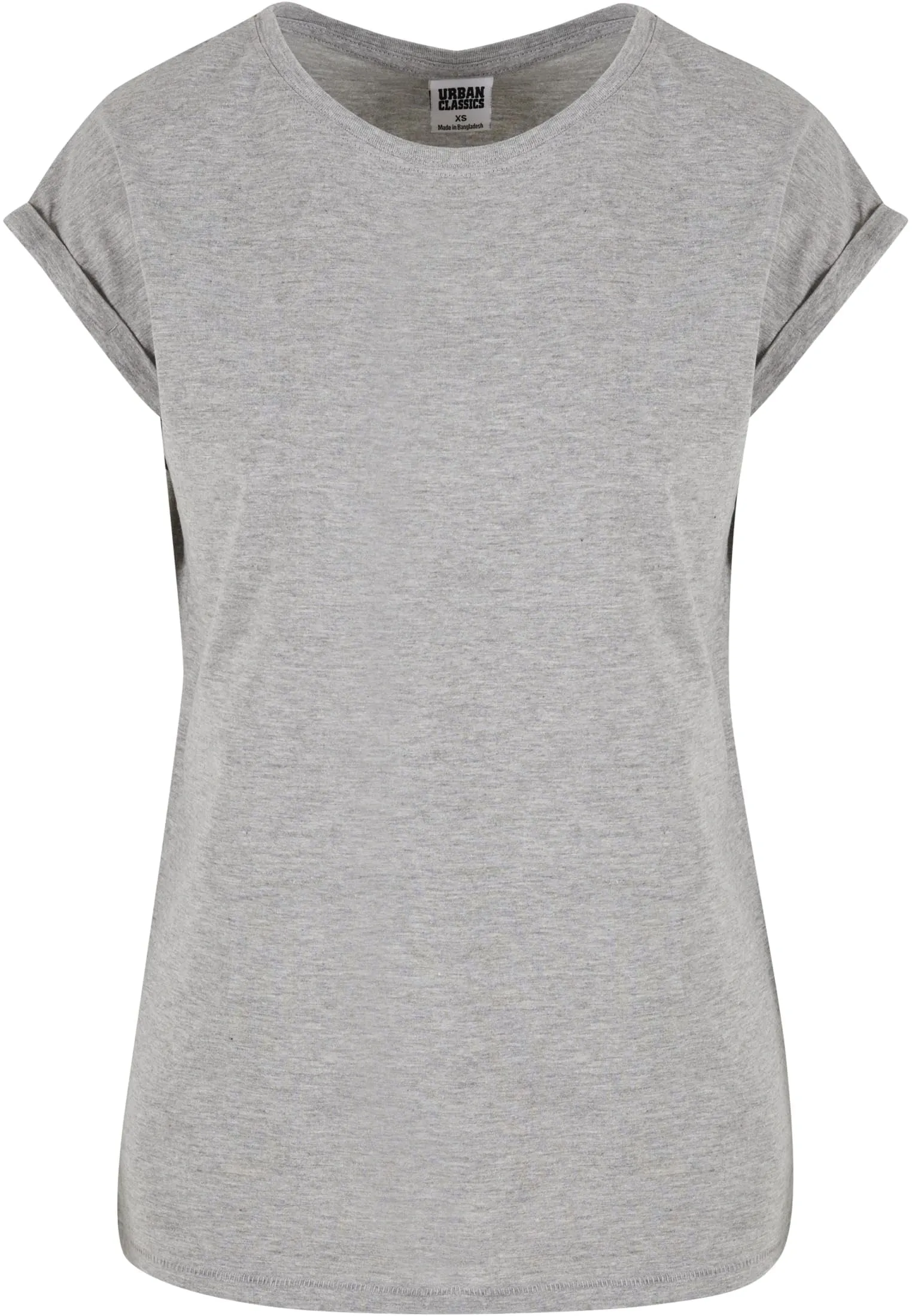 Urban Classics Donna T-shirt con Manica Arrotolata in Cotone, Grigio, Taglia M, TB771 - immagine 4