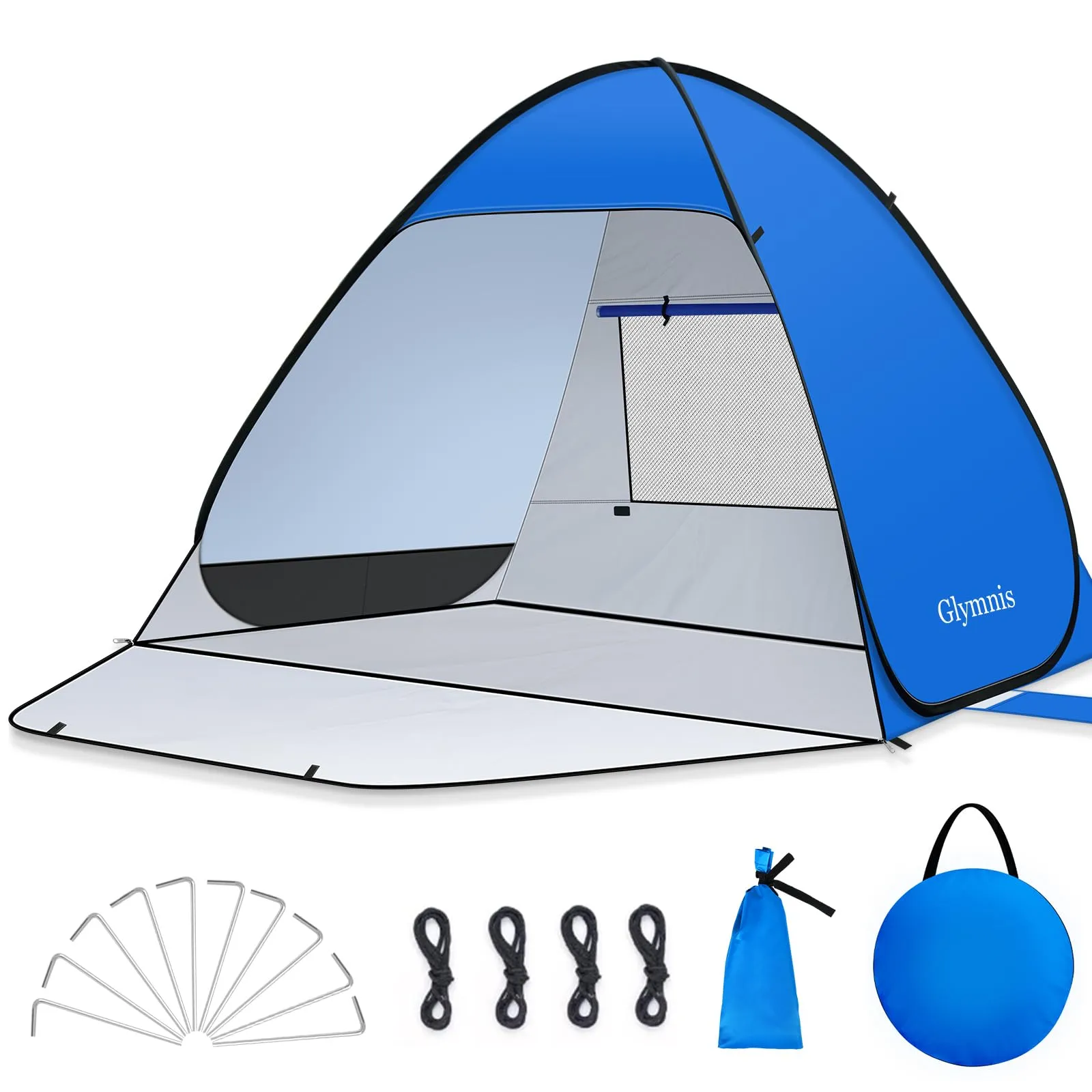 Glymnis Tenda da Spiaggia Pop-up con Cerniera, UPF 50+, 2-3 Persone - immagine 1