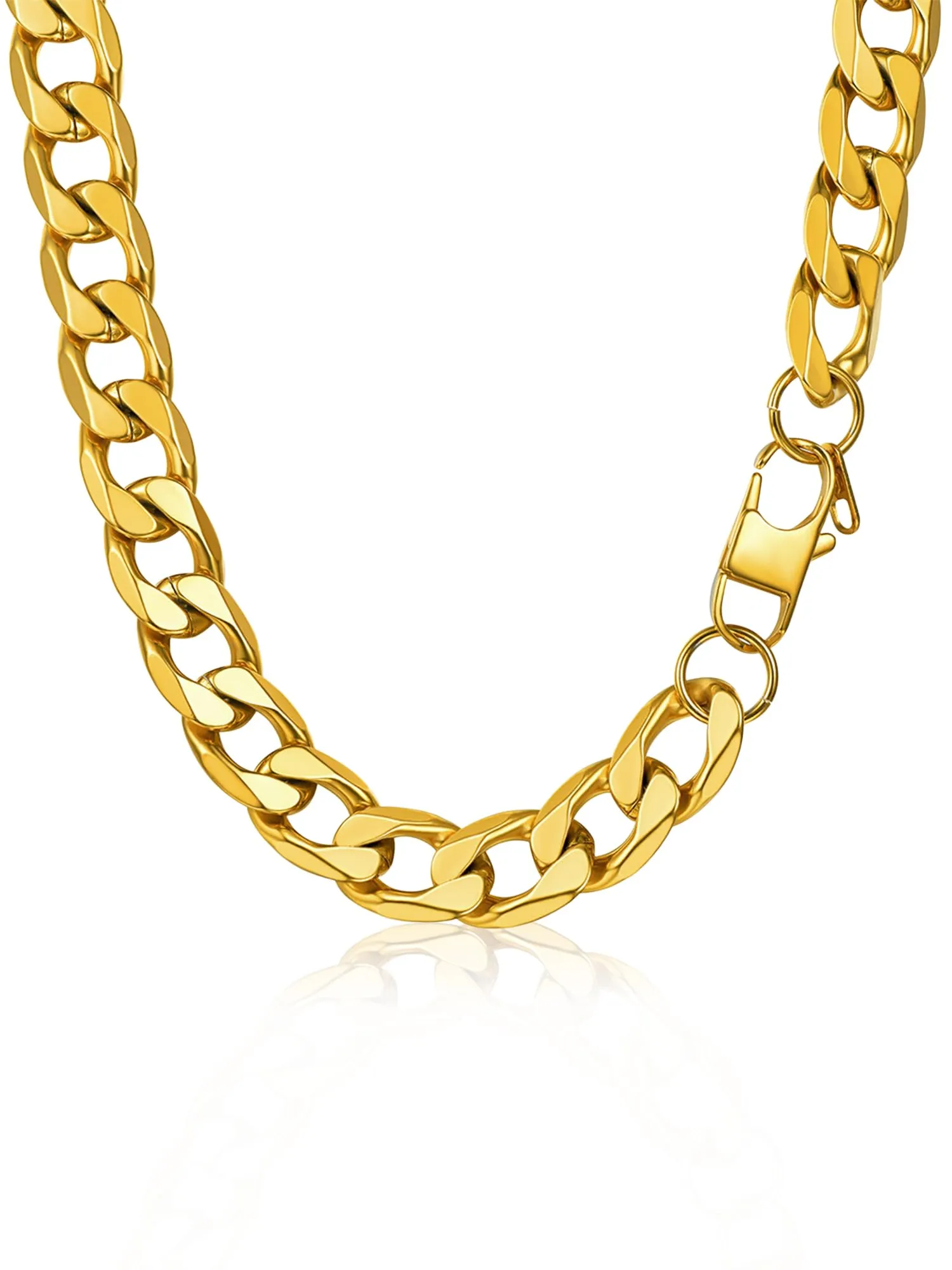 PROSTEEL Collana Catena Cubana Uomo 13mm, 45 cm, Acciaio Inossidabile Placcato Oro 18K - immagine 1