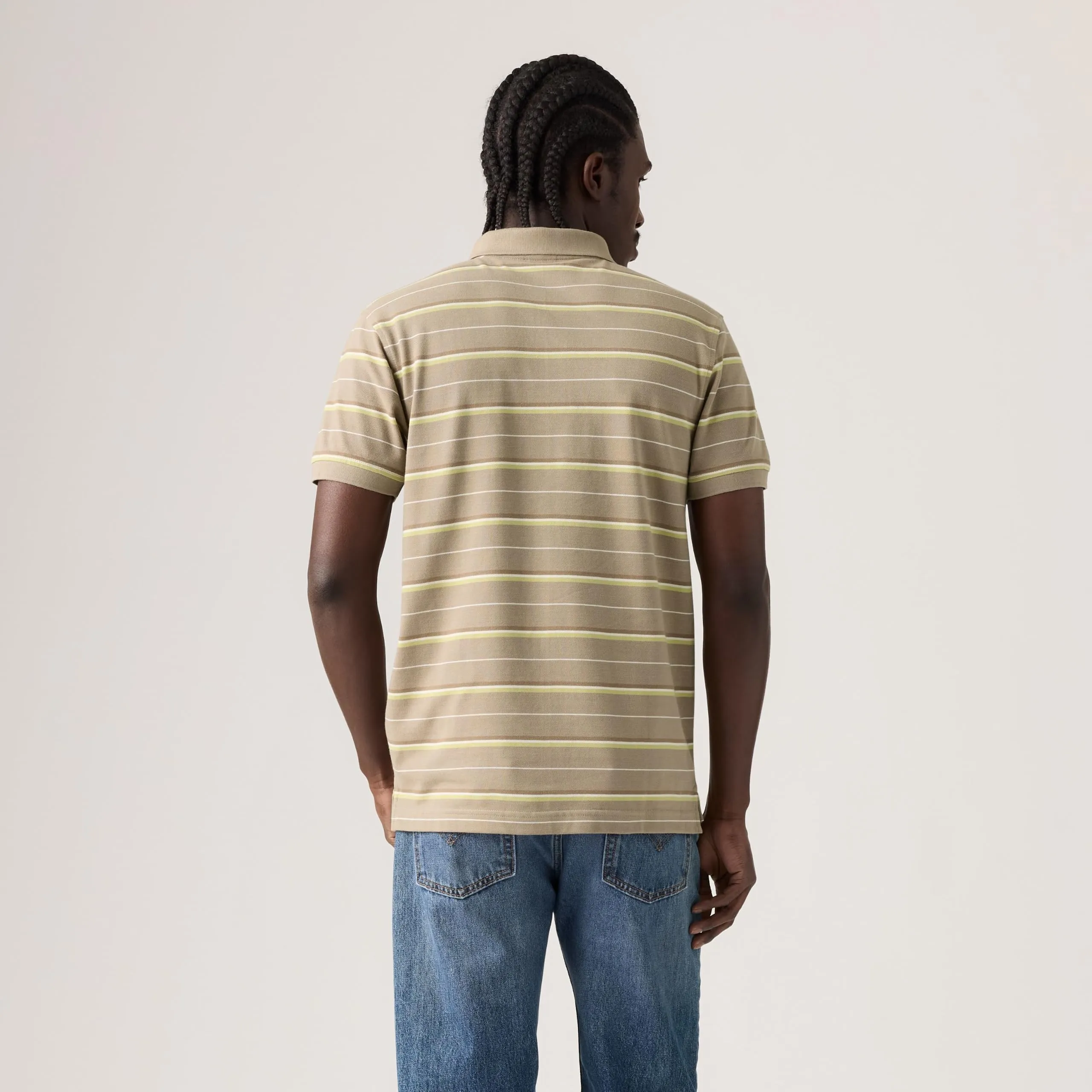 Levi's Housemark Polo da Uomo, Ros Stripe Vintage Khaki, L - immagine 4