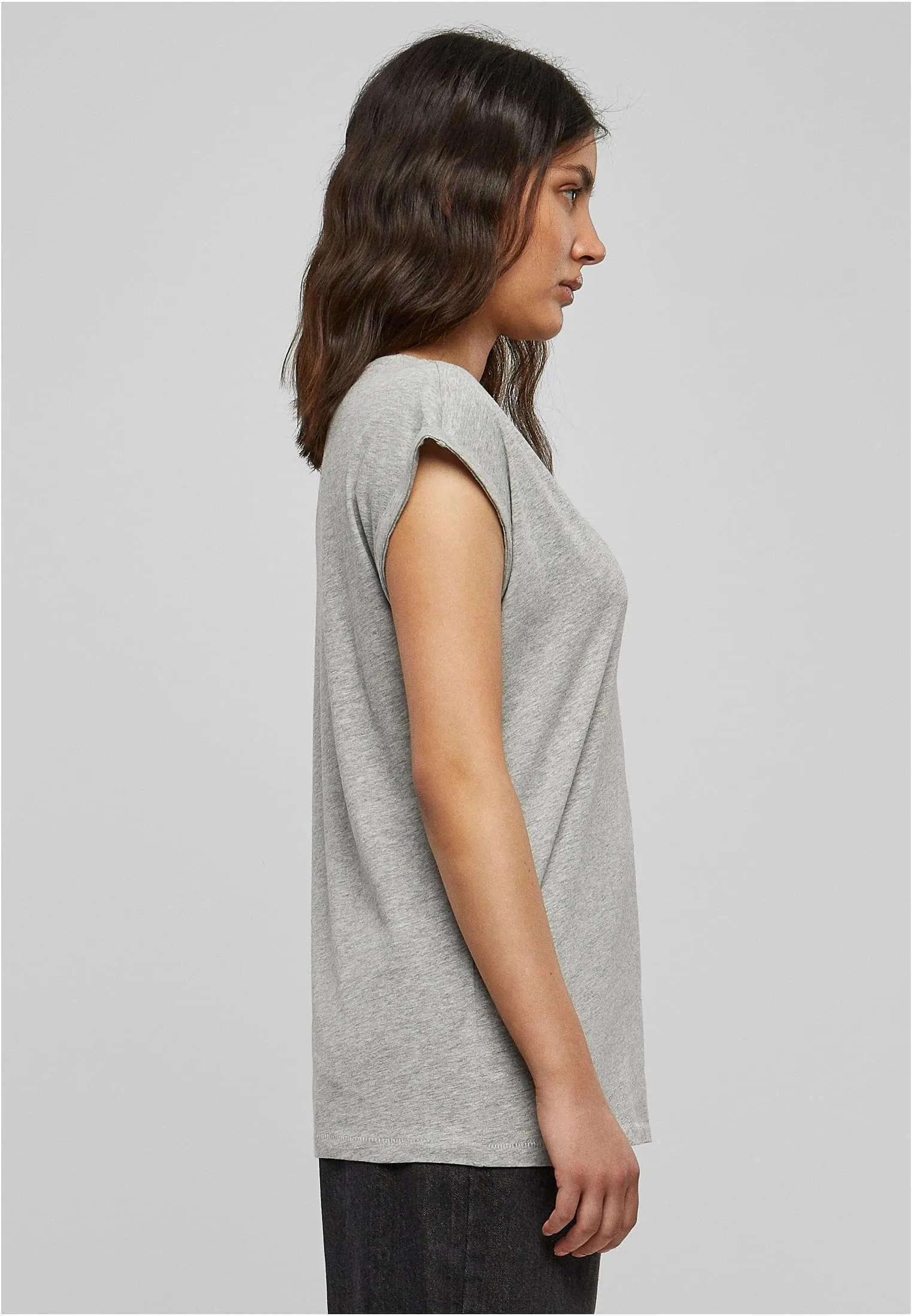 Urban Classics Donna T-shirt Manica Arrotolata in Cotone Rosso Ciliegia XXL - immagine 10