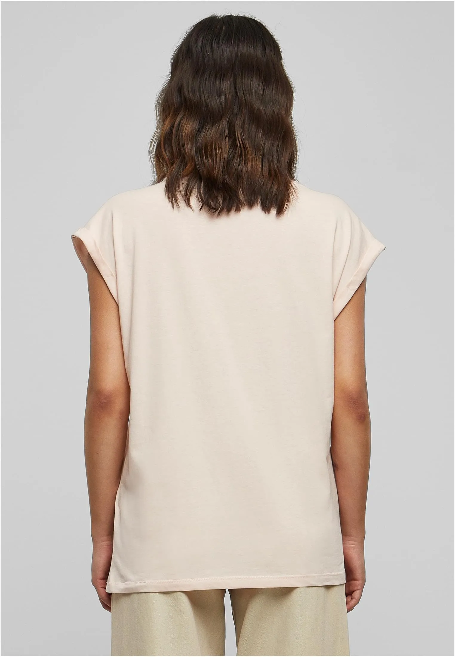 Urban Classics T-shirt da Donna con Maniche Arrotolate in Cotone, Rosso Ciliegia, XXL - immagine 6