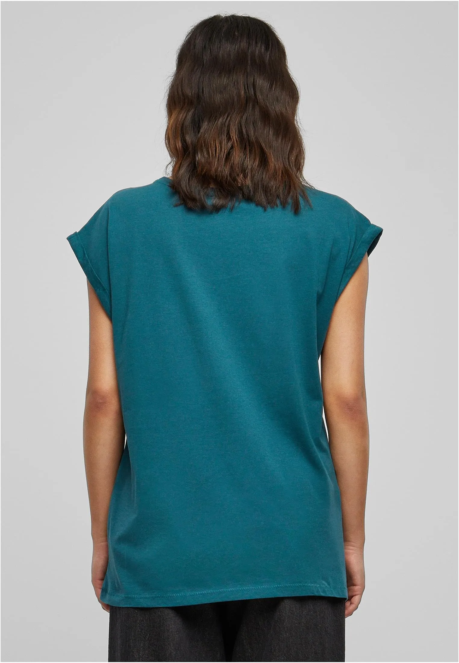 Urban Classics Donna Extended Shoulder Tee, Cotone, Turchese, L - immagine 8