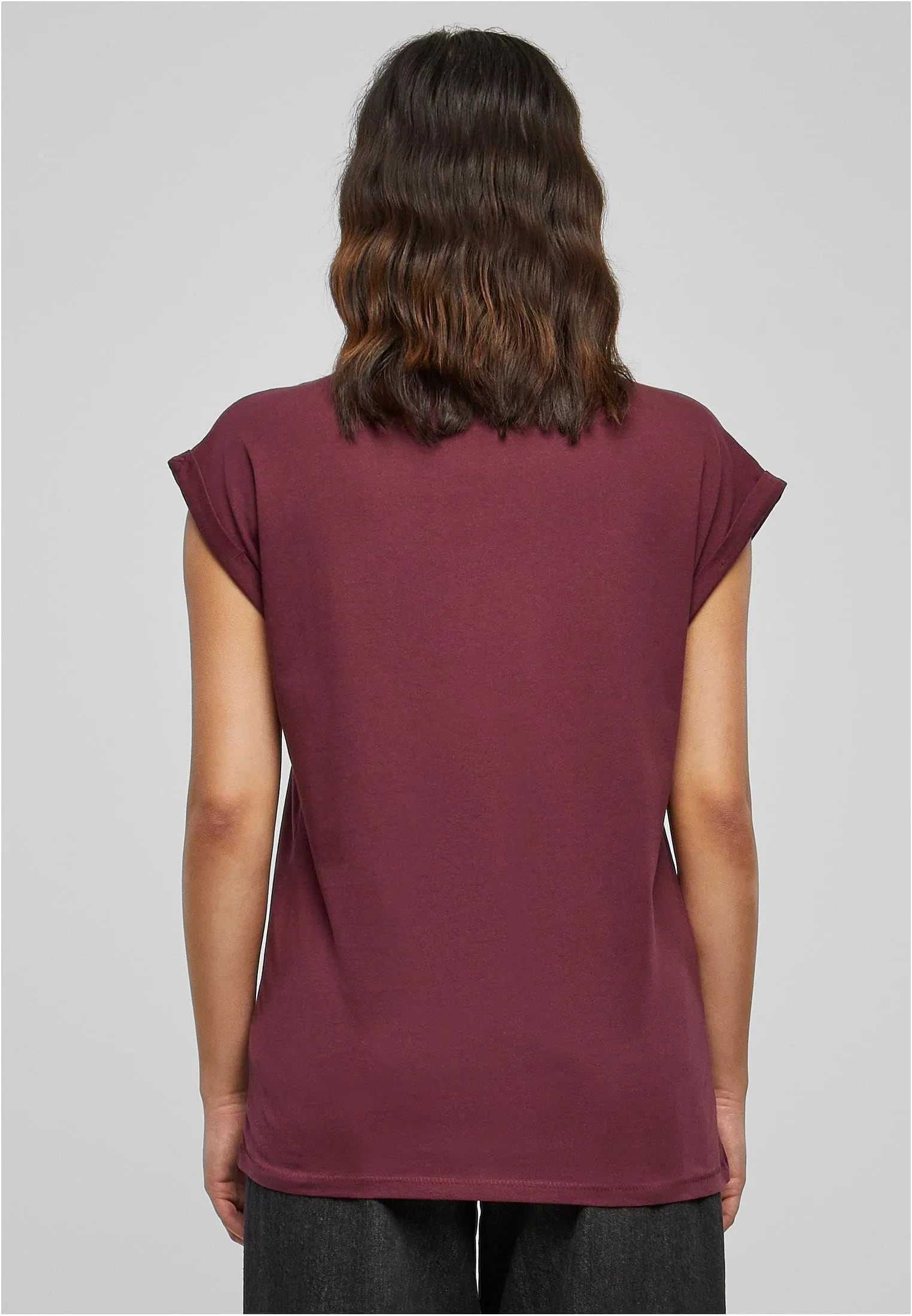 Urban Classics T-Shirt da Donna con Manica Arrotolata, Cotone, Rosso Ciliegia, Taglia XXL - immagine 6