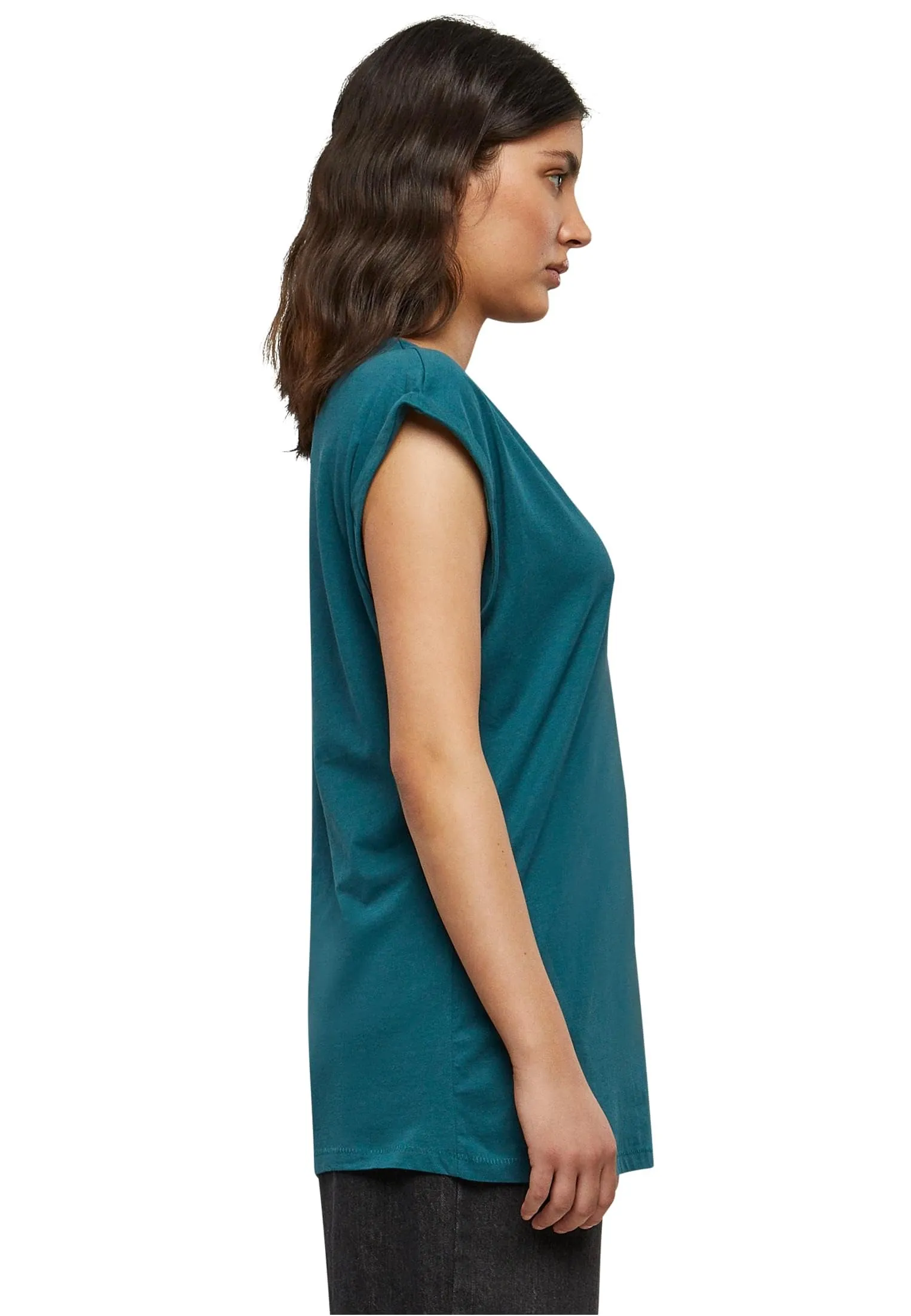 Urban Classics Donna Extended Shoulder Tee - Turchese (Teal), M - immagine 5