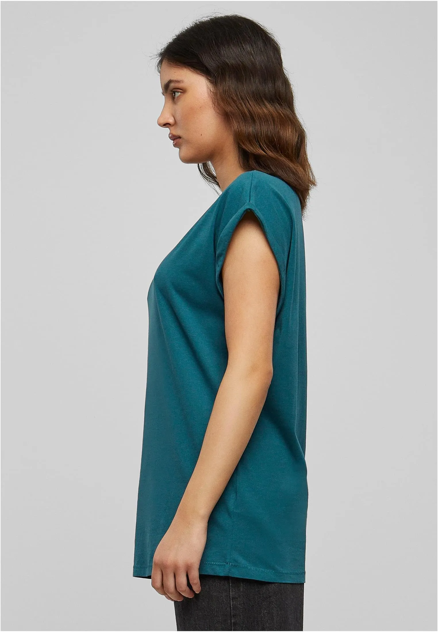 Urban Classics Donna Extended Shoulder Tee - Turchese (Teal), M - immagine 9
