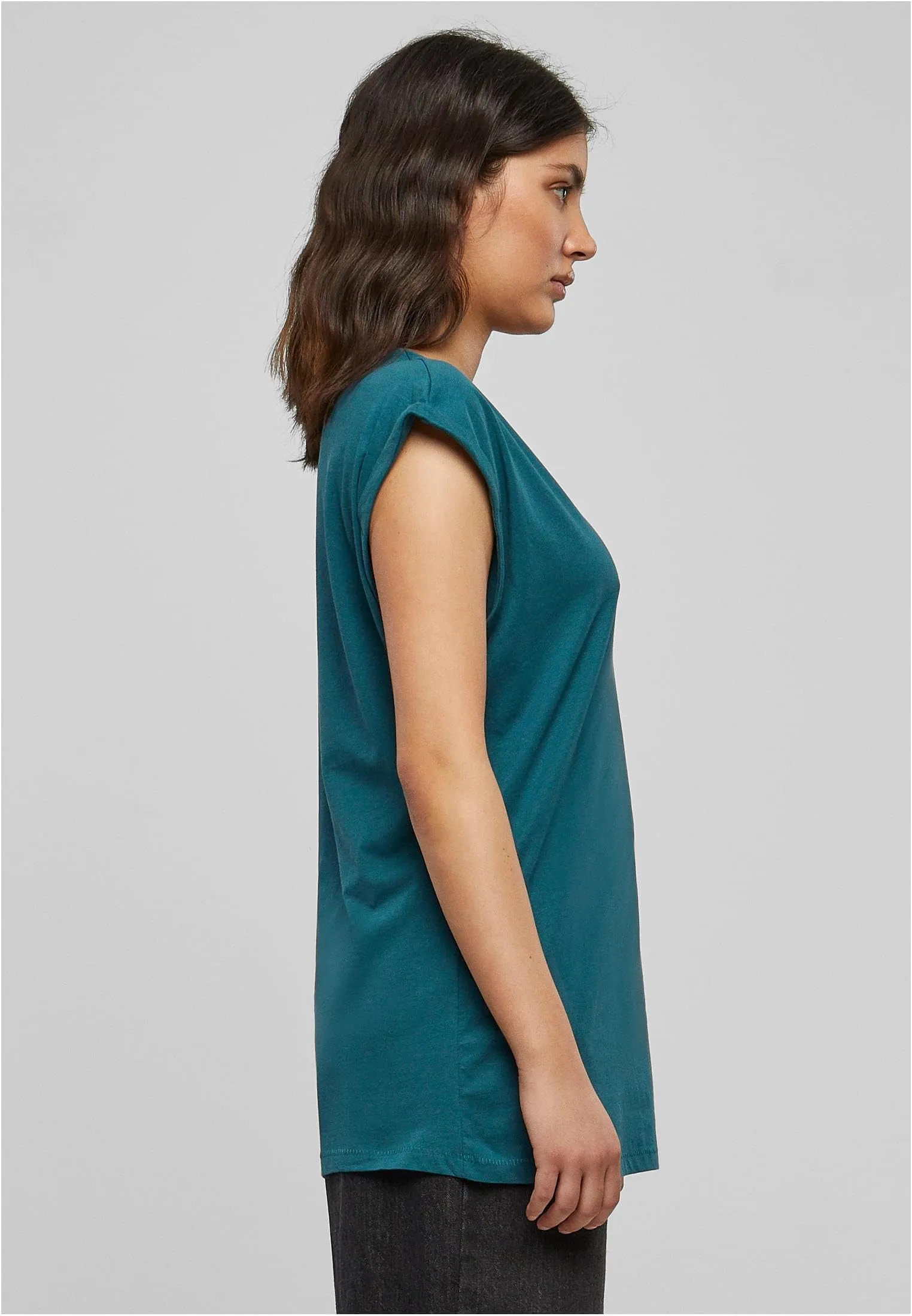 Urban Classics Donna Extended Shoulder Tee - Turchese (Teal), M - immagine 10