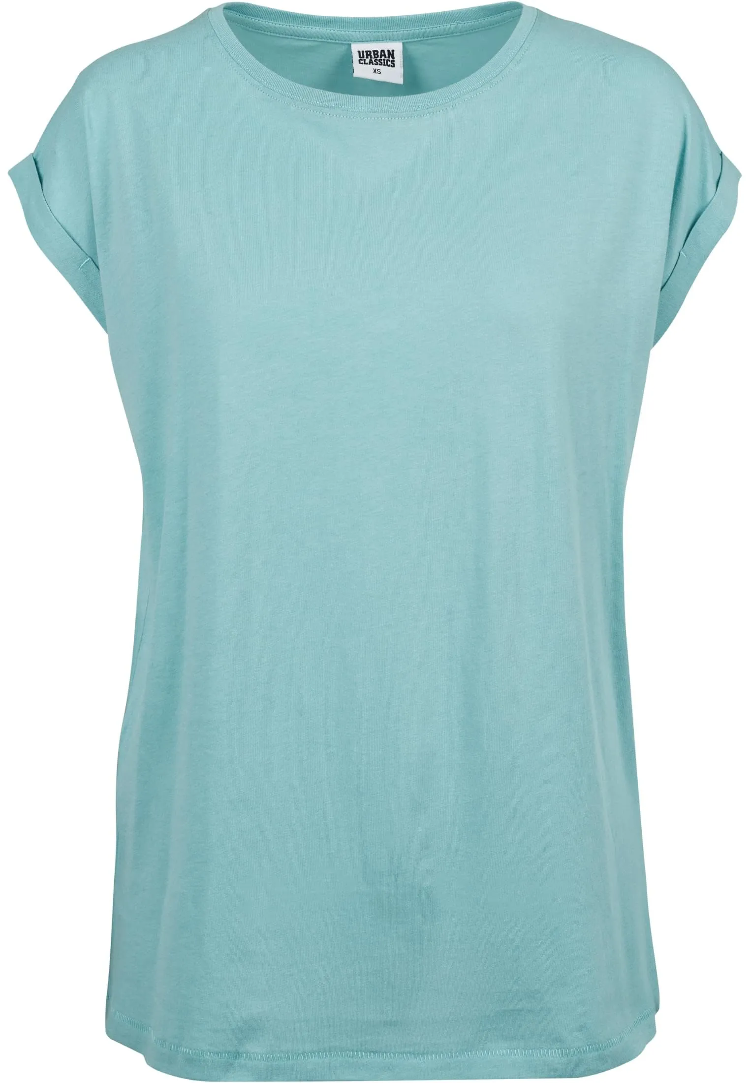 Urban Classics Donna T-shirt Manica Arrotolata in Cotone Rosso Ciliegia XXL - immagine 4
