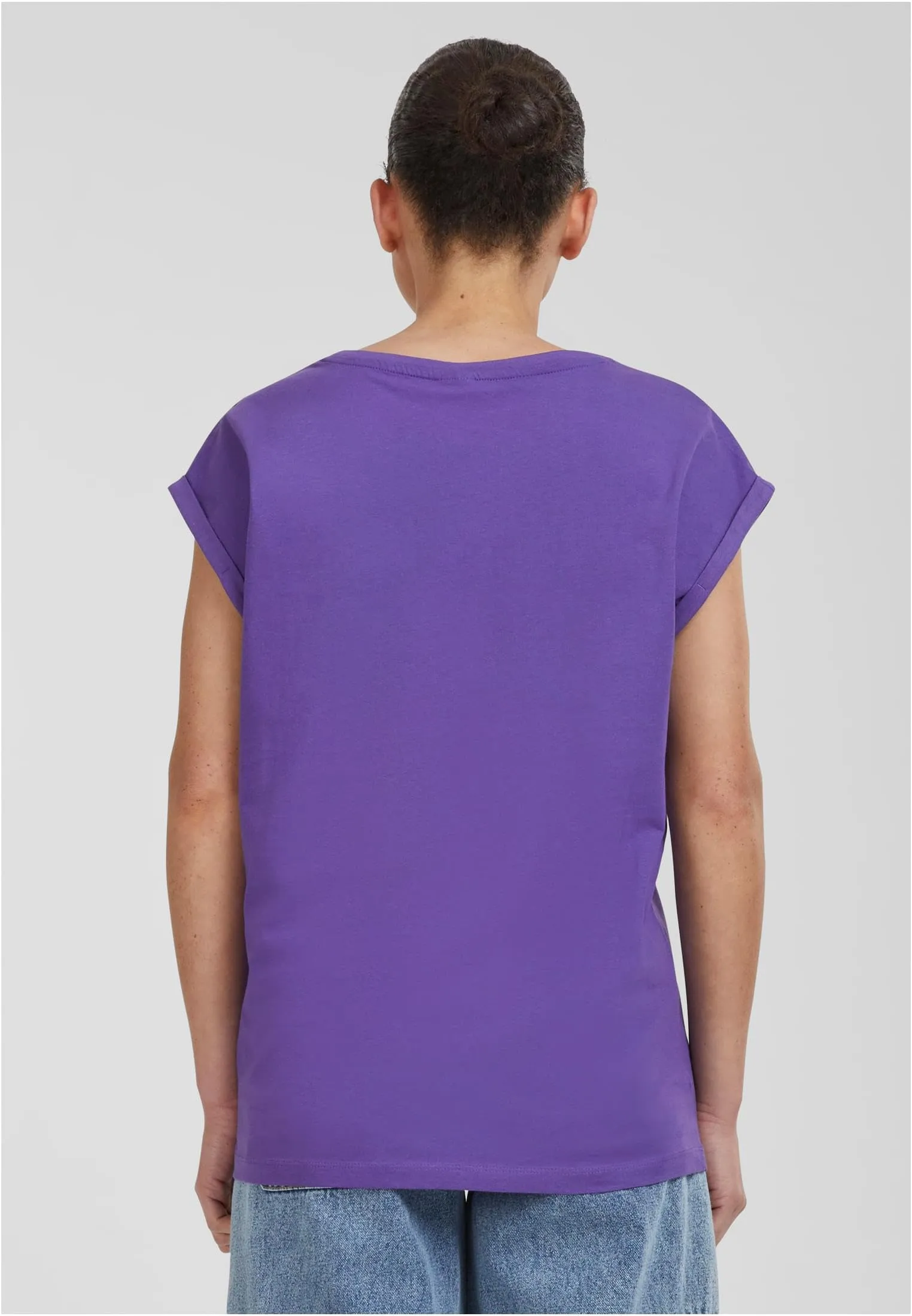 Urban Classics T-shirt da Donna con Manica Arrotolata in Cotone, Rosso Ciliegia, Taglia XXL - immagine 6