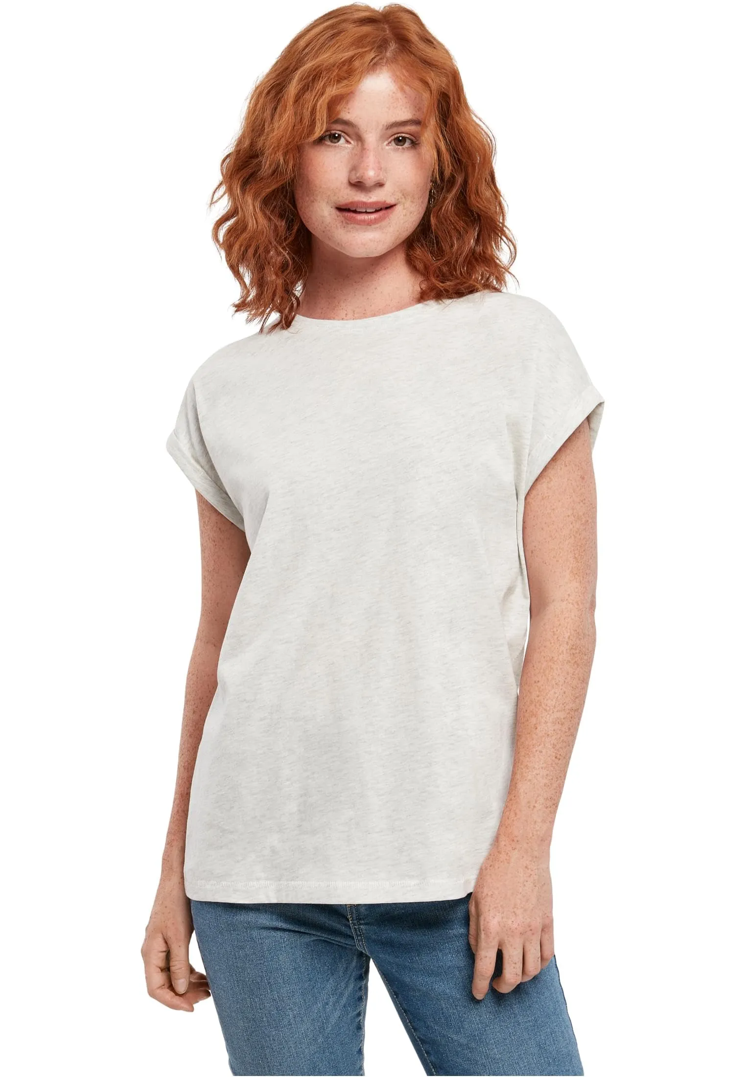 Urban Classics Ladies Extended Shoulder Tee - Grigio - immagine 2