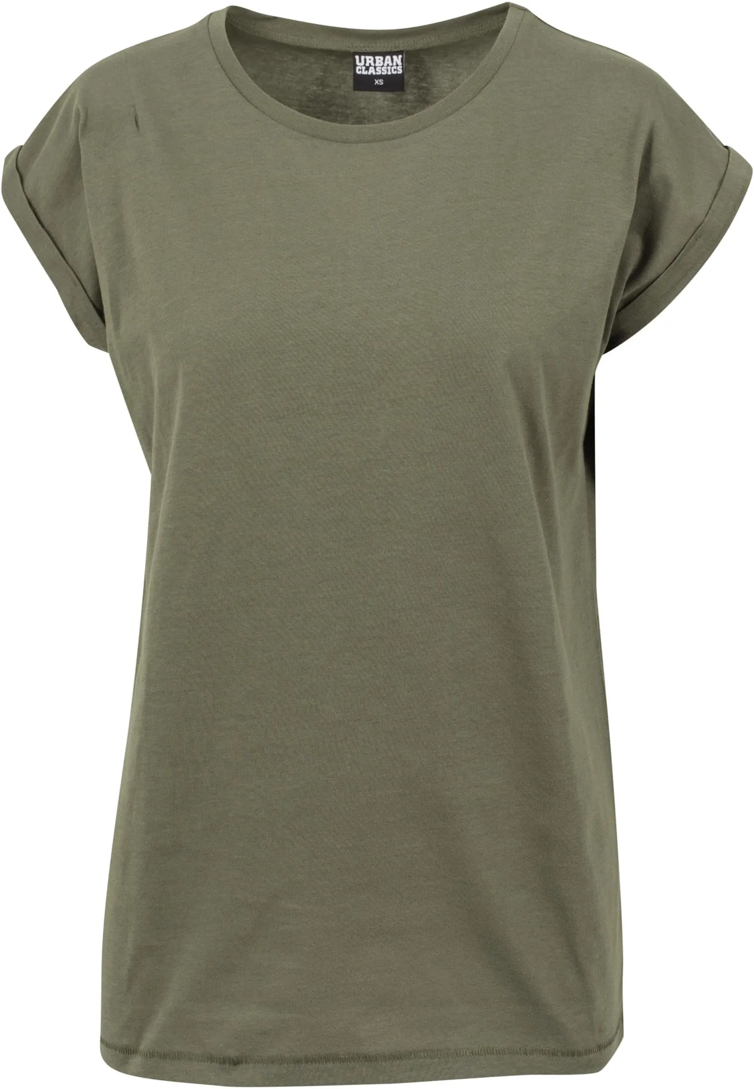 Urban Classics T-shirt da Donna con Manica Arrotolata, Cotone, Scollo Rotondo, Rosso Ciliegia, Taglia XXL - immagine 4