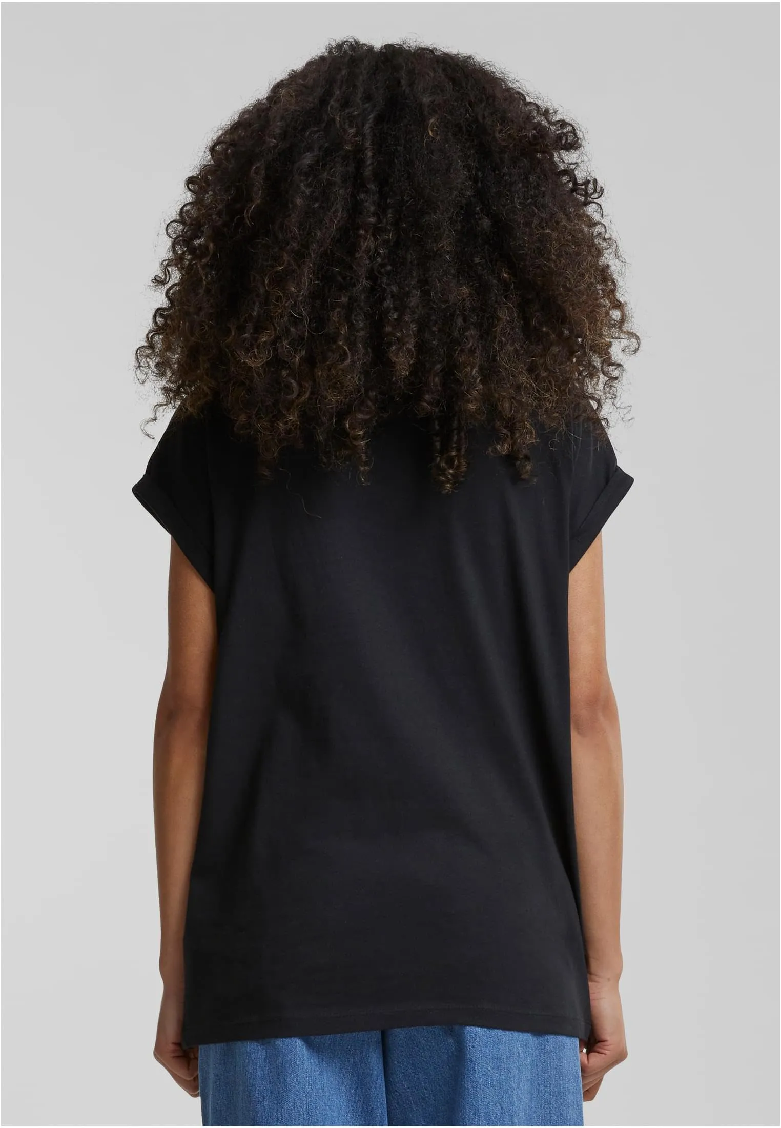 Urban Classics T-Shirt da Donna con Manica Arrotolata, Cotone, Nero, M - immagine 6